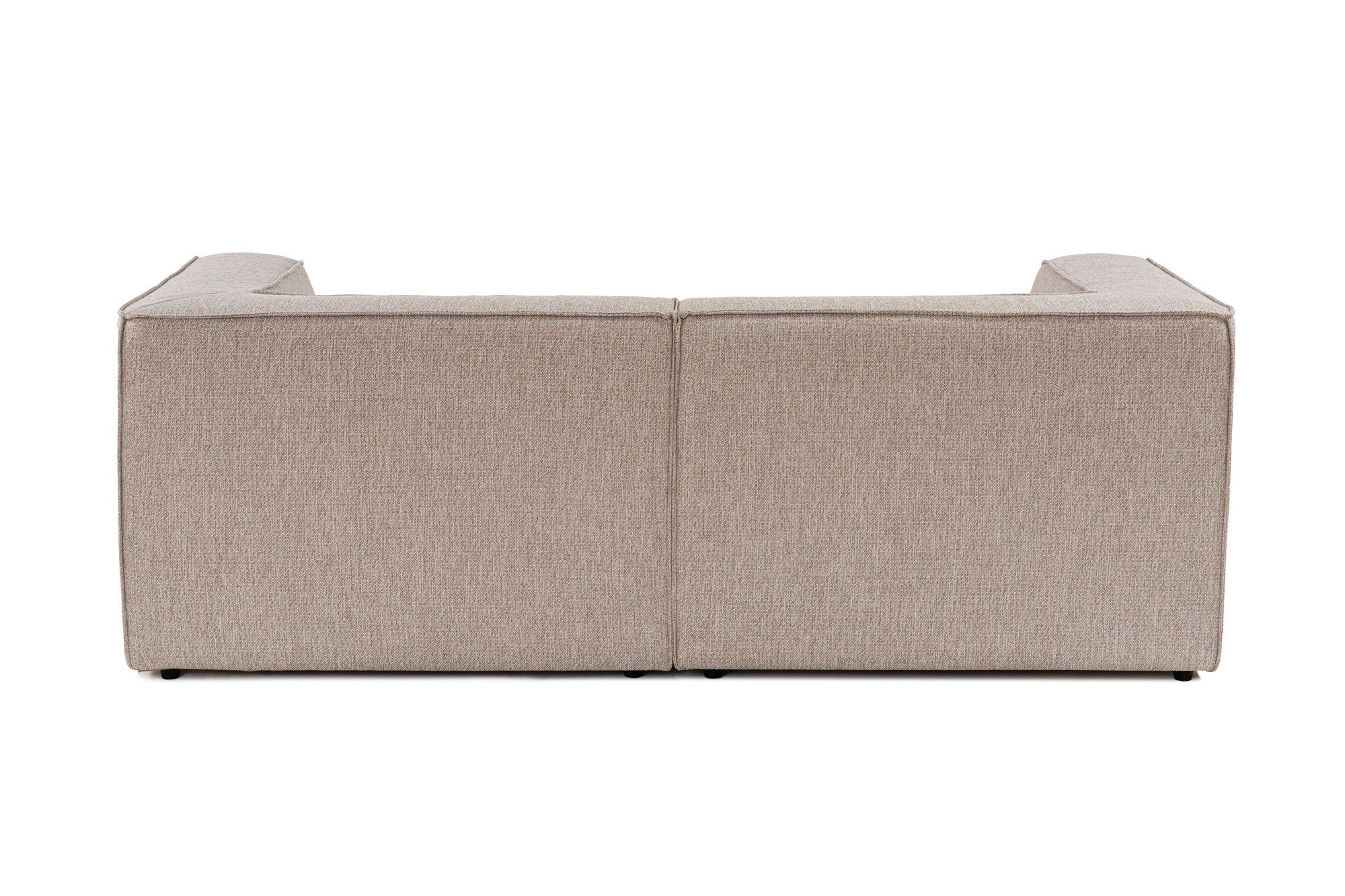Sofá elegante de 2 lugares, bege areia, 190 x 95 x 65 cm | Estrutura 100% madeira de carpa, tecido 100% linho, espuma 32 DNS | Elegante e confortável para espaços de convivência modernos
