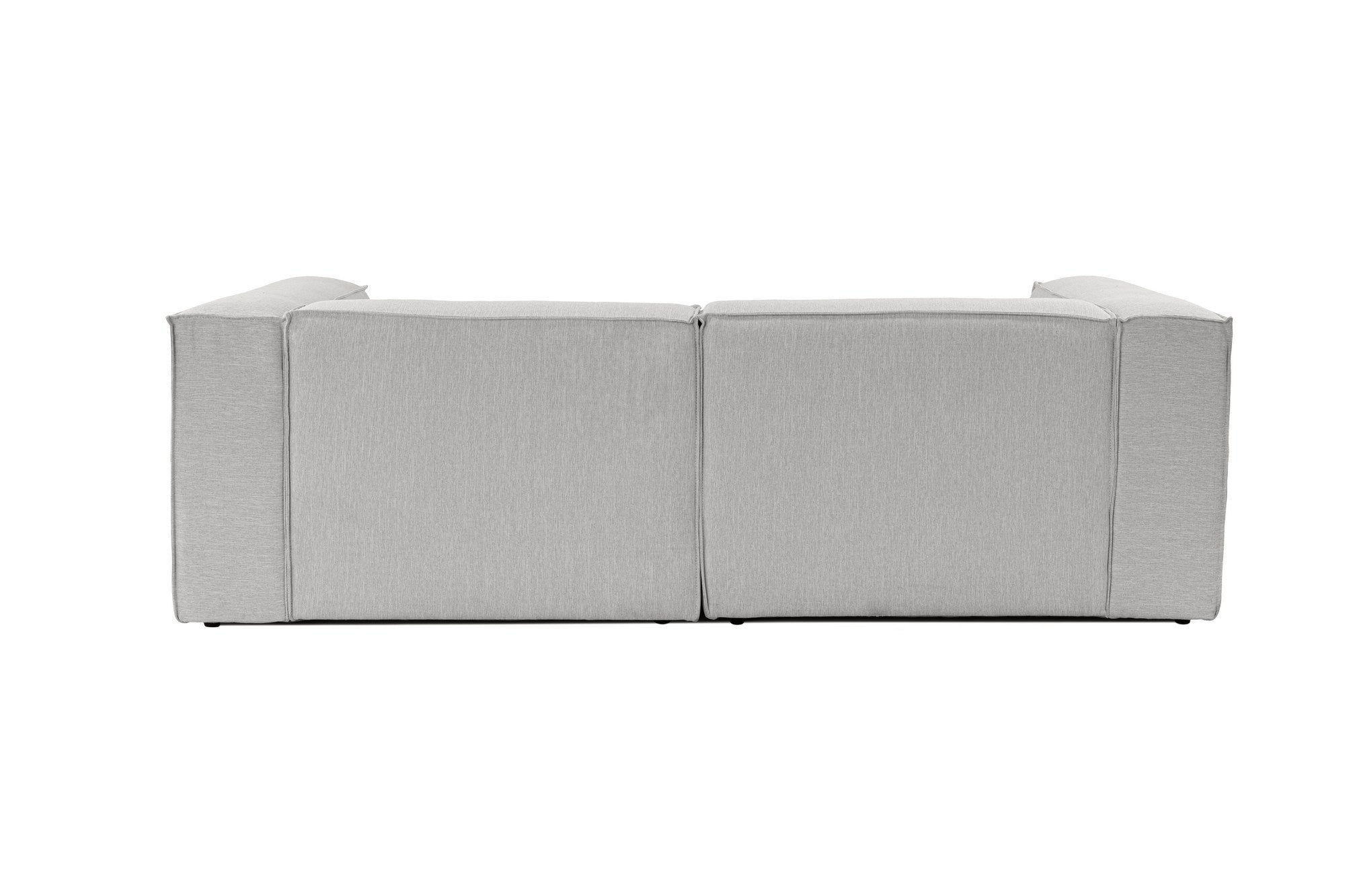 Sofá elegante de 2 lugares, cinza claro, 248 cm de largura | Estrutura 100% madeira de carpa, tecido 100% linho, espuma 32 DNS | Perfeito para salas de estar modernas e espaços aconchegantes