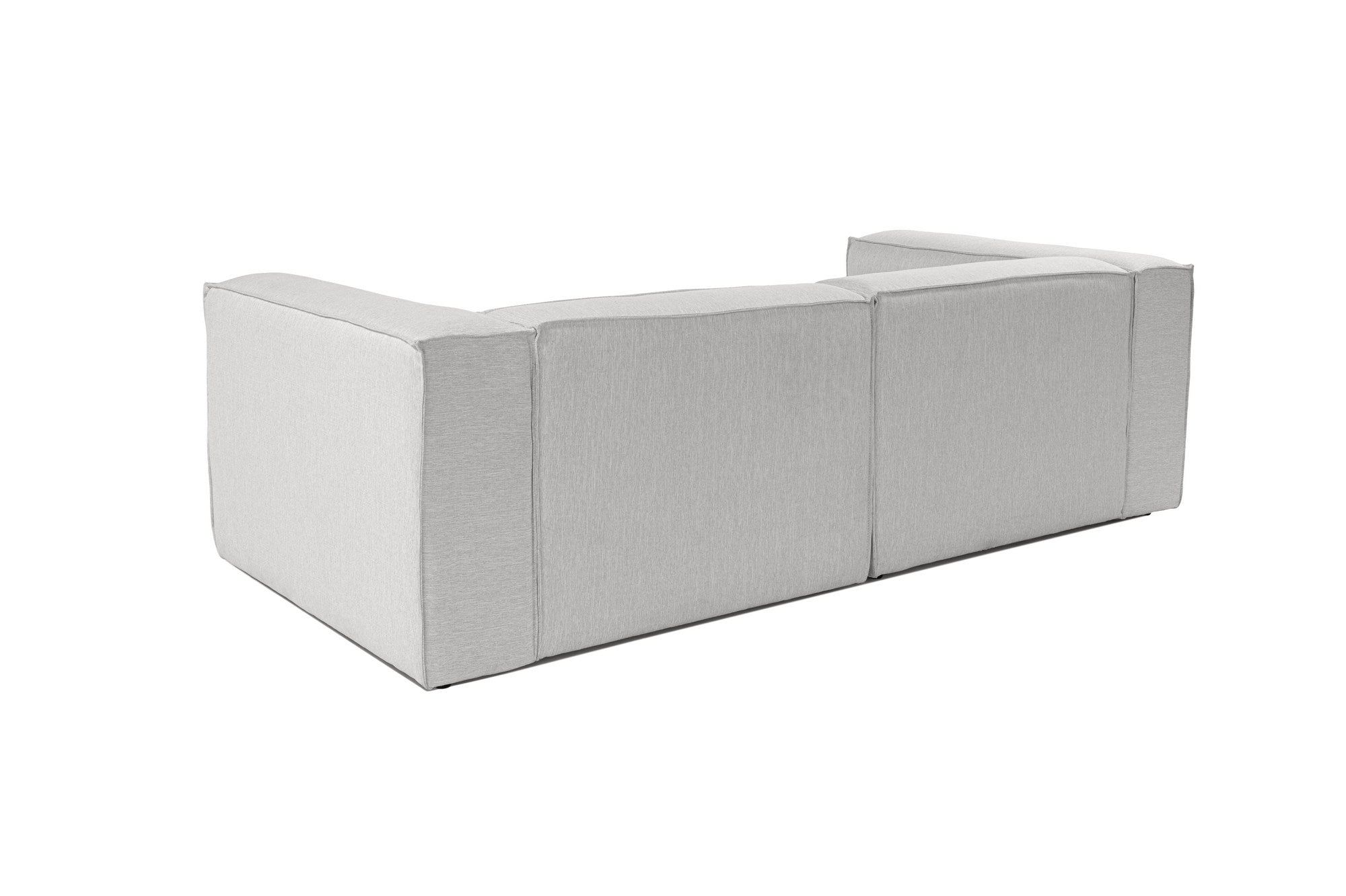 Sofá elegante de 2 lugares, cinza claro, 248 cm de largura | Estrutura 100% madeira de carpa, tecido 100% linho, espuma 32 DNS | Perfeito para salas de estar modernas e espaços aconchegantes
