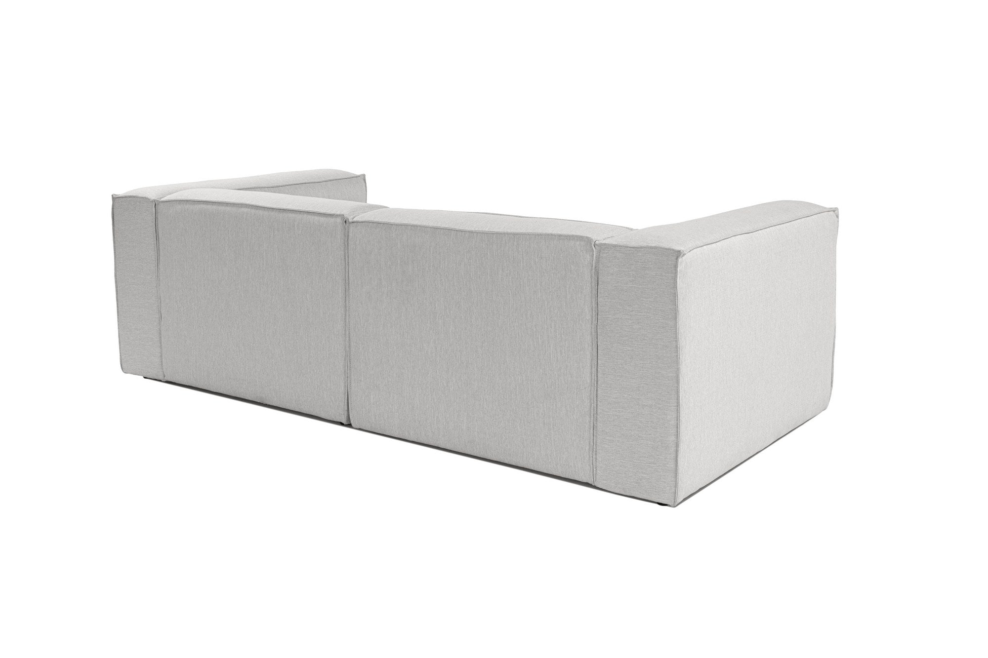 Sofá elegante de 2 lugares, cinza claro, 248 cm de largura | Estrutura 100% madeira de carpa, tecido 100% linho, espuma 32 DNS | Perfeito para salas de estar modernas e espaços aconchegantes
