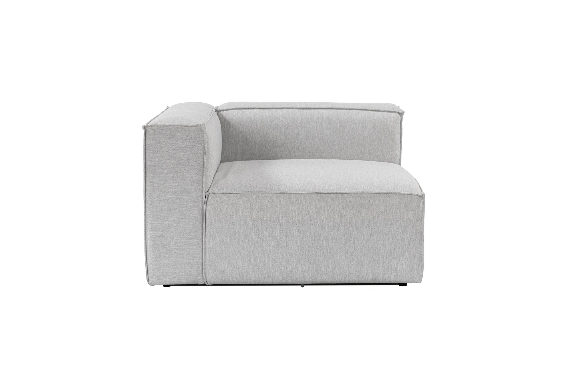 Sofá elegante de 1 lugar, cinza claro, 66 cm de altura | Estrutura 100% madeira de carpa, tecido 100% linho, espuma 32 DNS | Elegante e confortável para espaços de convivência modernos