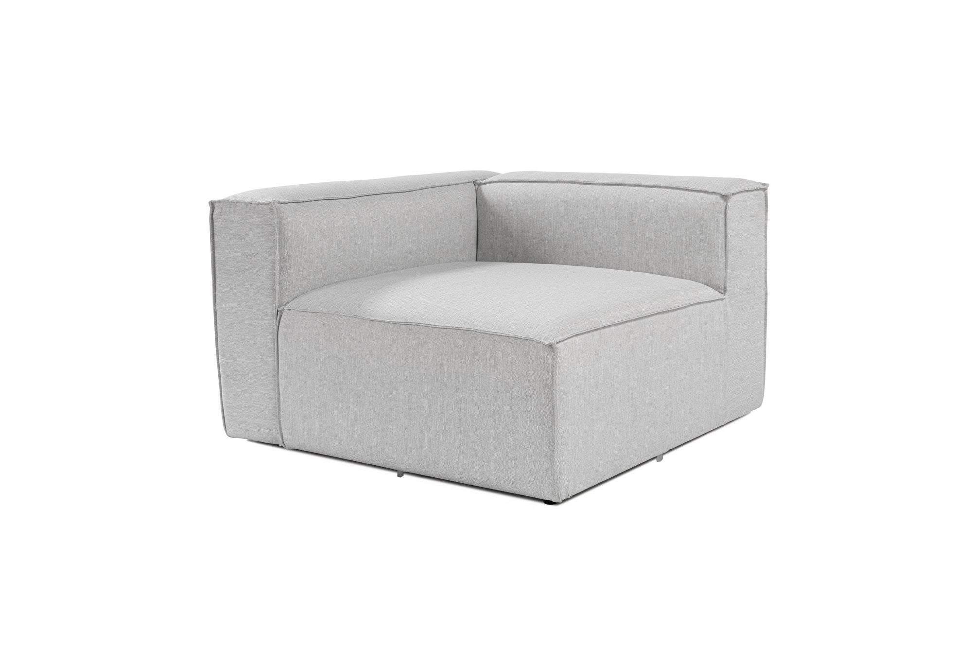 Sofá elegante de 1 lugar, cinza claro, 66 cm de altura | Estrutura 100% madeira de carpa, tecido 100% linho, espuma 32 DNS | Elegante e confortável para espaços de convivência modernos
