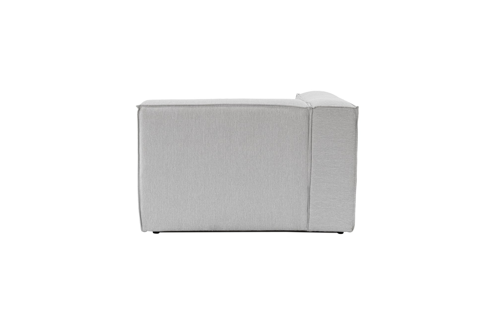 Sofá elegante de 1 lugar, cinza claro, 66 cm de altura | Estrutura 100% madeira de carpa, tecido 100% linho, espuma 32 DNS | Elegante e confortável para espaços de convivência modernos