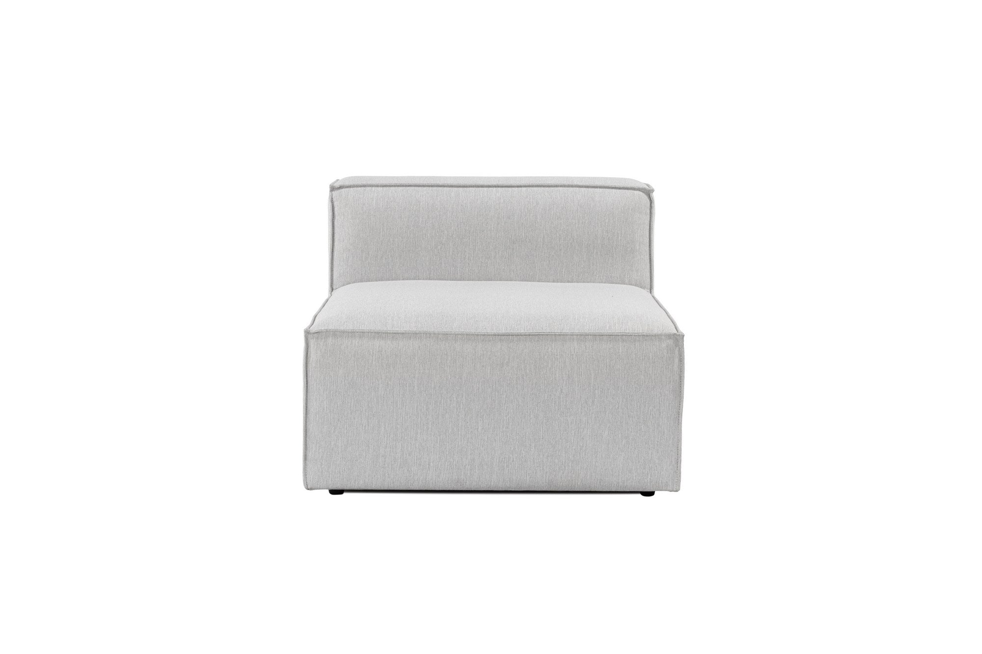 Sofá elegante de 1 lugar, cinza claro, 66 cm de altura | Estrutura 100% madeira de carpa, tecido 100% linho, espuma 32 DNS | Elegante e confortável para espaços de convivência modernos