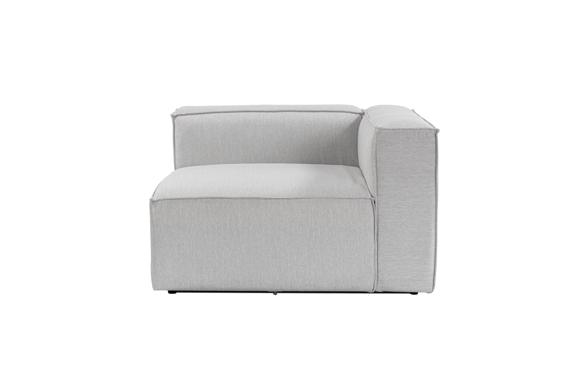 Sofá elegante de 1 lugar, cinza claro, 66 cm de altura | Estrutura 100% madeira de carpa, tecido 100% linho, espuma 32 DNS | Elegante e confortável para espaços de convivência modernos