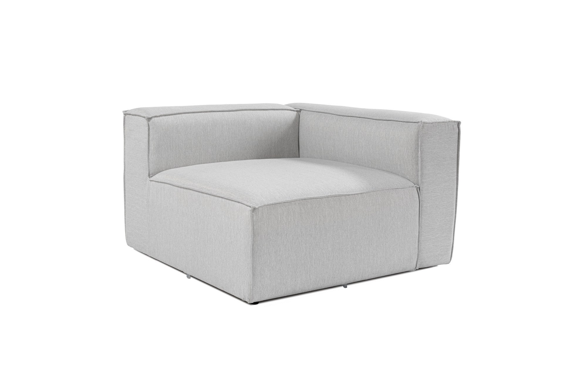 Sofá elegante de 1 lugar, cinza claro, 66 cm de altura | Estrutura 100% madeira de carpa, tecido 100% linho, espuma 32 DNS | Elegante e confortável para espaços de convivência modernos