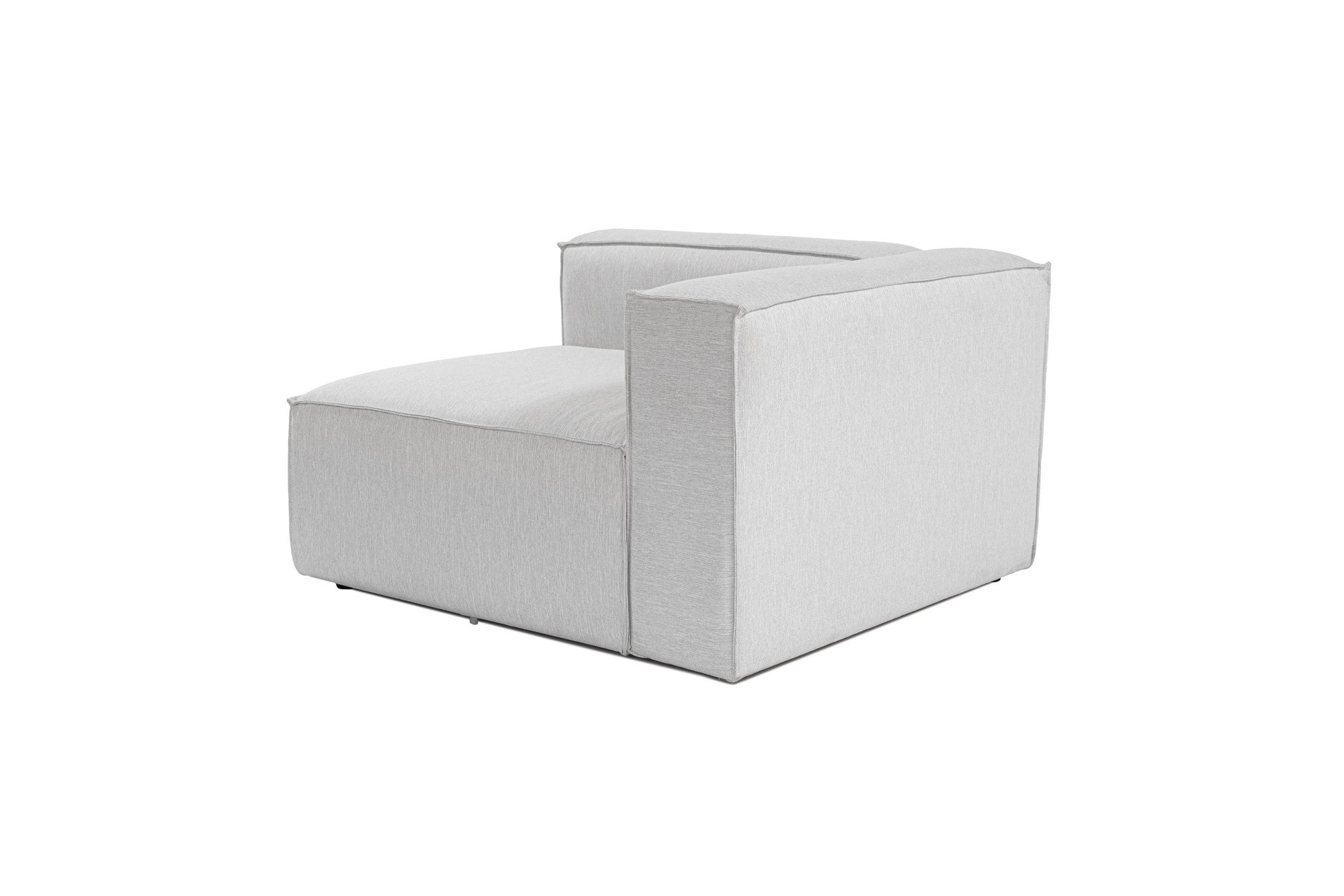 Sofá elegante de 1 lugar, cinza claro, 66 cm de altura | Estrutura 100% madeira de carpa, tecido 100% linho, espuma 32 DNS | Elegante e confortável para espaços de convivência modernos