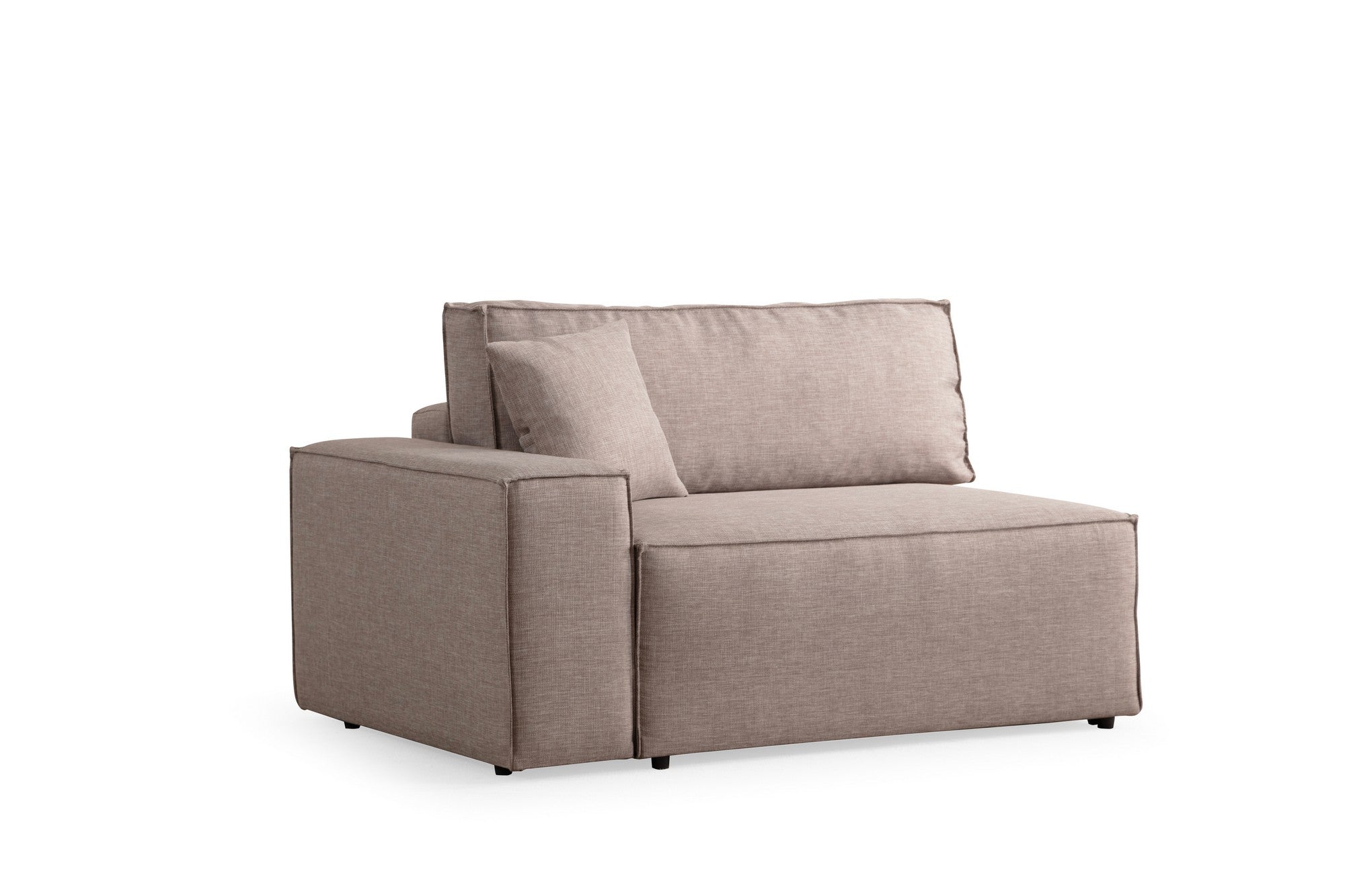 Sofá-cama de canto elegante, marrom, 260 cm | Estrutura em madeira de faia e aglomerado, 100% poliéster | Mecanismo deslizante, tecido lavável a seco, perfeito para ambientes modernos