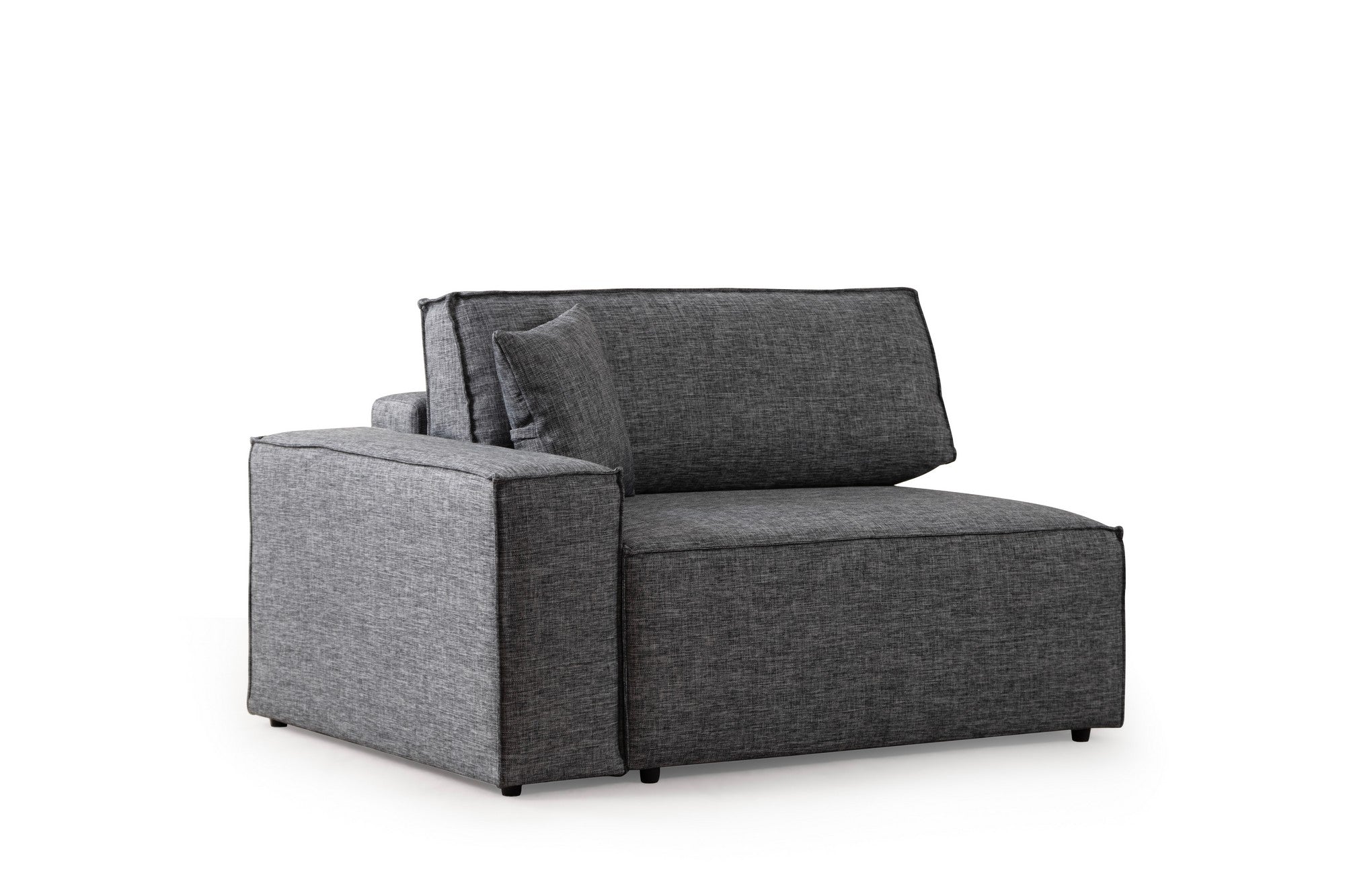 Sofá-cama de canto elegante, cinza escuro, 260 cm | Estrutura em madeira de faia e aglomerado, 100% poliéster | Mecanismo deslizante, espuma macia, perfeito para espaços modernos