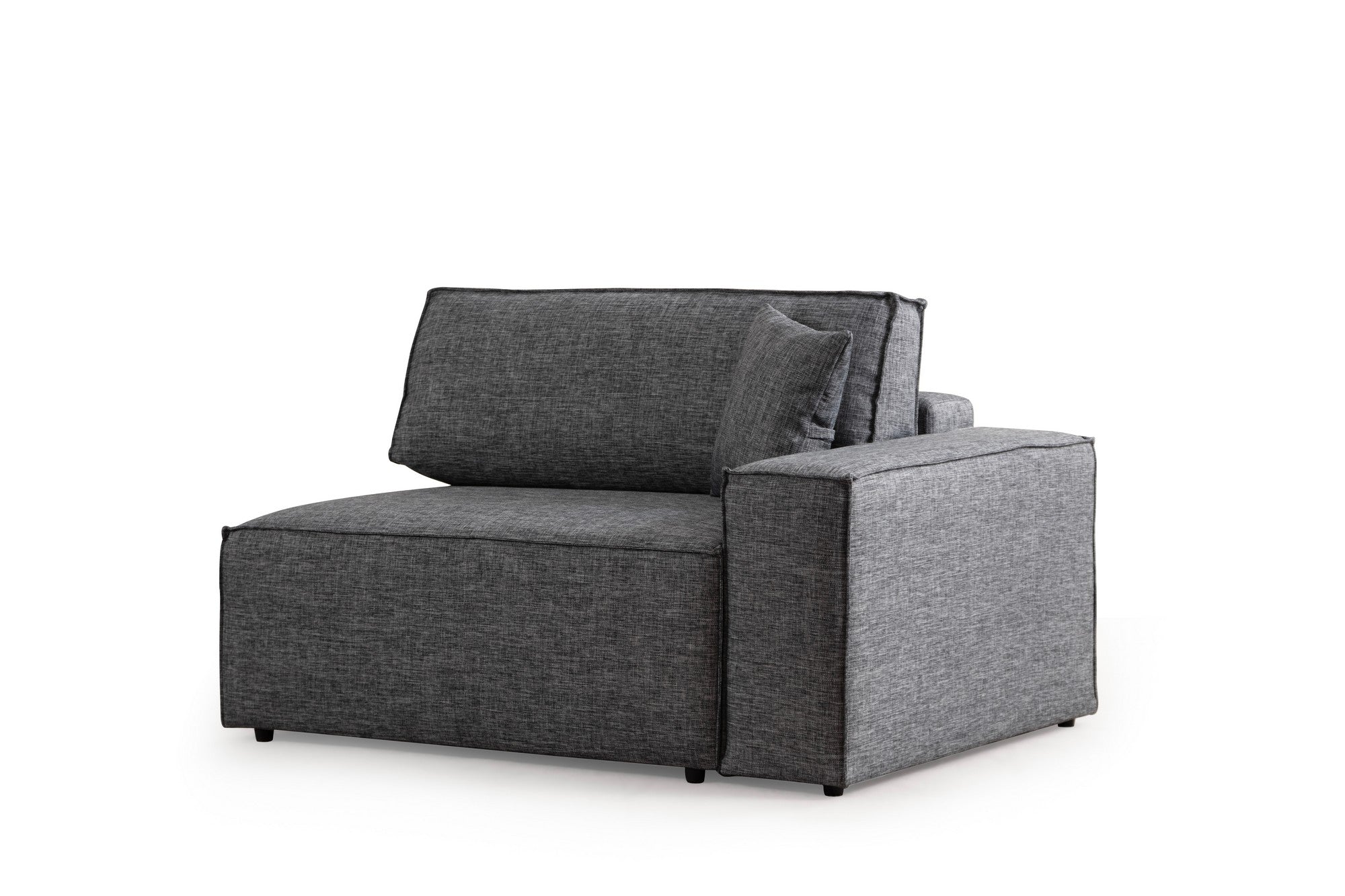 Sofá-cama de canto elegante, cinza escuro, 260 cm | Estrutura em madeira de faia e aglomerado, 100% poliéster | Mecanismo deslizante, espuma confortável, perfeito para espaços modernos