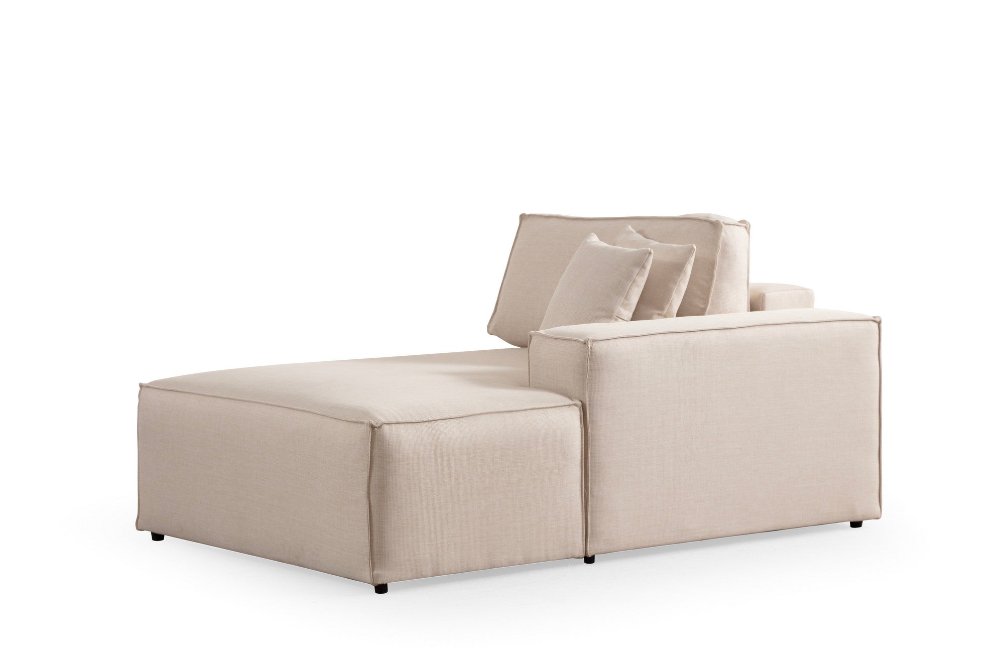 Sofá-cama de canto elegante em cru, estrutura de madeira de faia e aglomerado, 260 cm | 100% poliéster, mecanismo deslizante, espuma macia | Perfeito para espaços de convivência modernos
