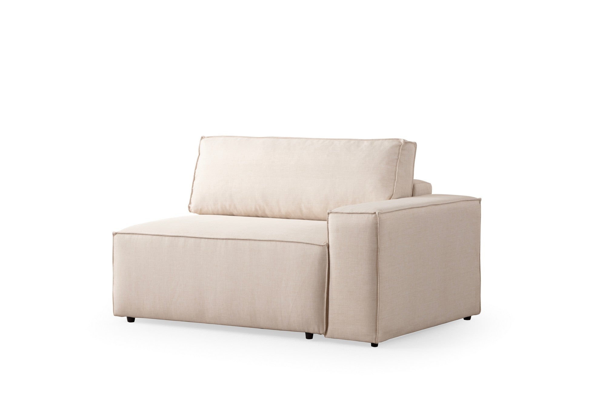 Sofá-cama de canto elegante, cru, 260 cm | Estrutura em madeira de faia e aglomerado, 100% poliéster | Mecanismo deslizante, espuma macia, perfeito para espaços modernos