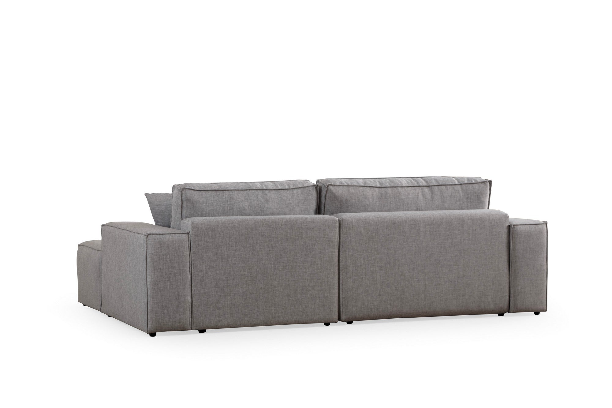 Sofá-cama de canto elegante, cinza claro, 260 cm | Estrutura em madeira de faia e aglomerado, 100% poliéster | Mecanismo deslizante, espuma macia, perfeito para espaços modernos