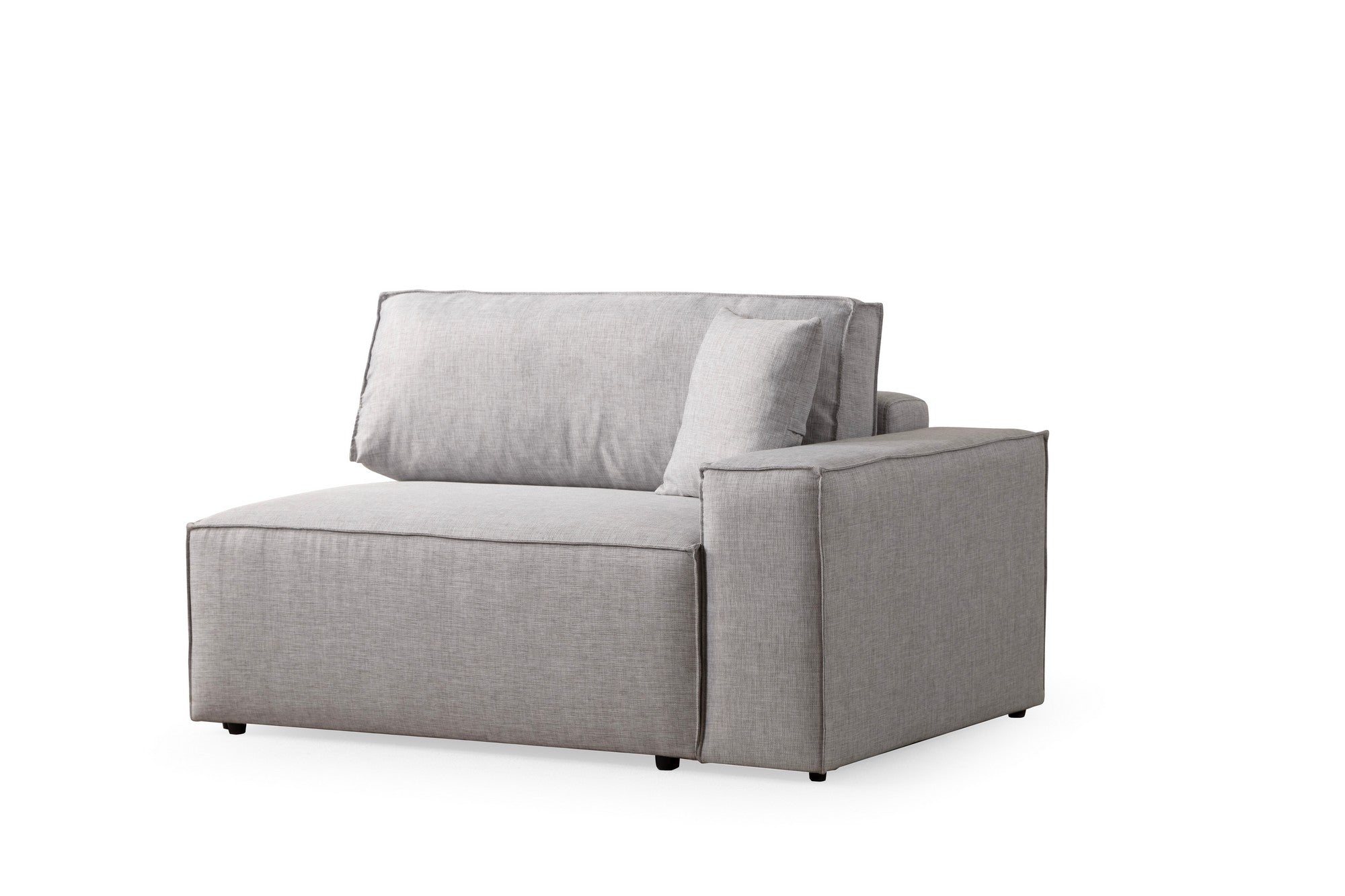 Sofá-cama de canto elegante, cinza claro, 260 cm | Estrutura em madeira de faia e aglomerado, 100% poliéster | Mecanismo deslizante, tecido lavável a seco, design moderno