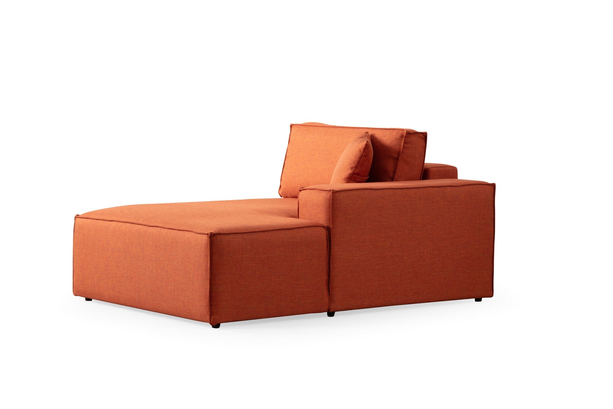 Sofá-cama de canto elegante, laranja, 260 cm | Estrutura em madeira de faia e aglomerado, 100% poliéster | Mecanismo deslizante, espuma macia, perfeito para espaços modernos