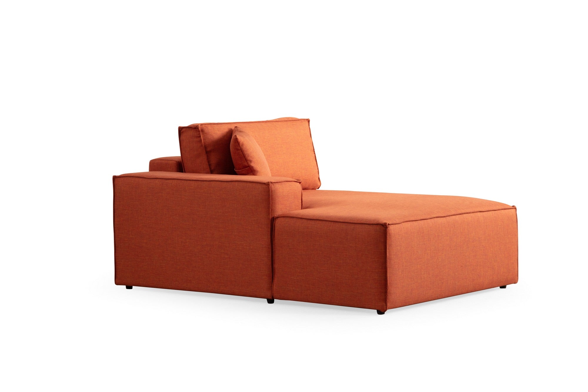 Sofá-cama de canto elegante, laranja, 260 cm | Estrutura em madeira de faia e aglomerado, 100% poliéster | Mecanismo deslizante, espuma macia, perfeito para espaços modernos