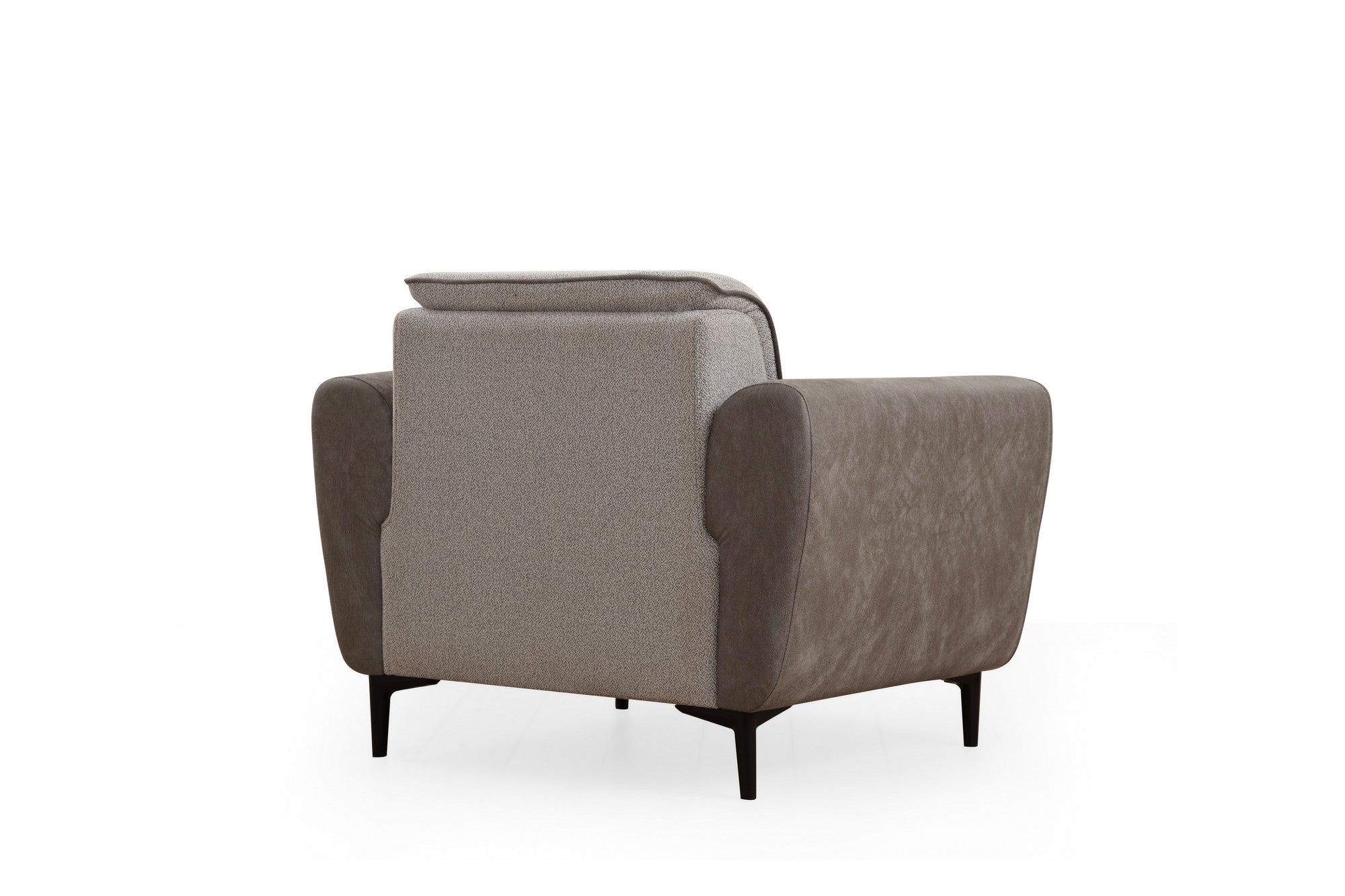 Sofá elegante de 1 lugar, cinza, 100 cm | Estrutura em madeira de faia e aglomerado, tecido 100% poliéster | Almofadas de espuma macia, fácil de limpar, design moderno