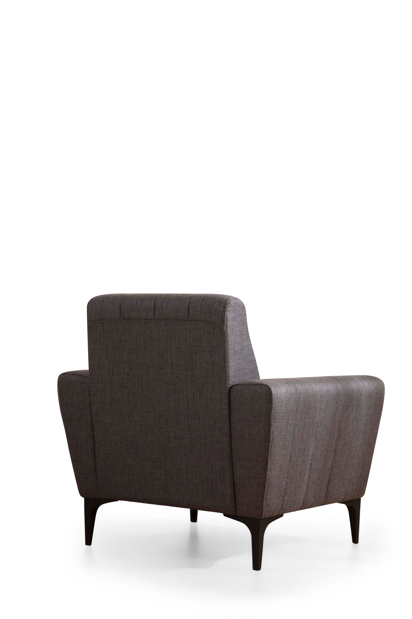 Sofá elegante de 1 lugar, cinza escuro, 90 x 95 x 77 cm | Estrutura em madeira de faia e aglomerado, tecido 100% poliéster | Almofadas de espuma macia, design de fácil manutenção