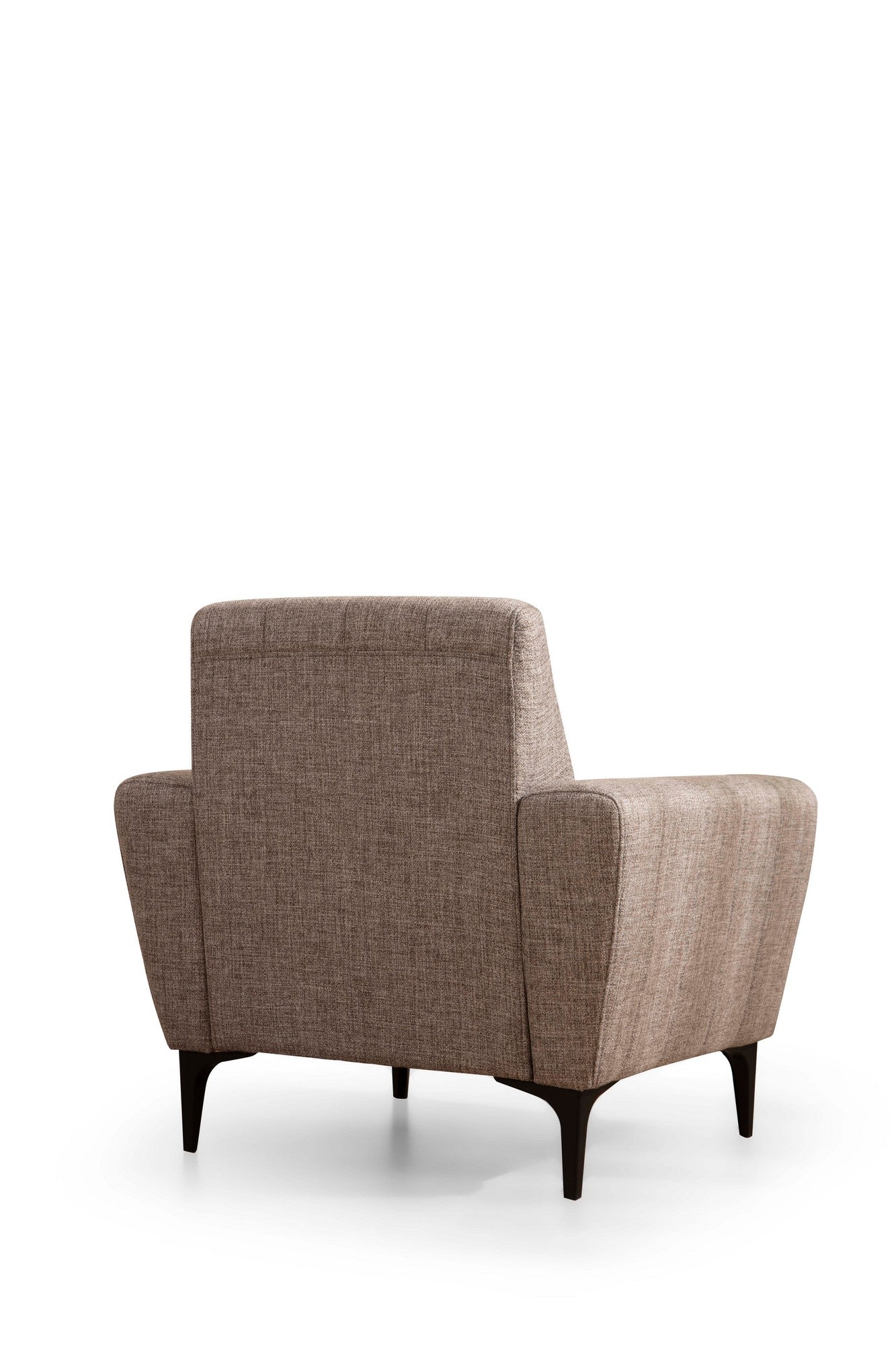 Sofá elegante de 1 lugar, marrom claro, 90 x 95 x 77 cm | Estrutura em madeira de faia e aglomerado, tecido 100% poliéster | Almofadas de espuma macia, design de fácil manutenção