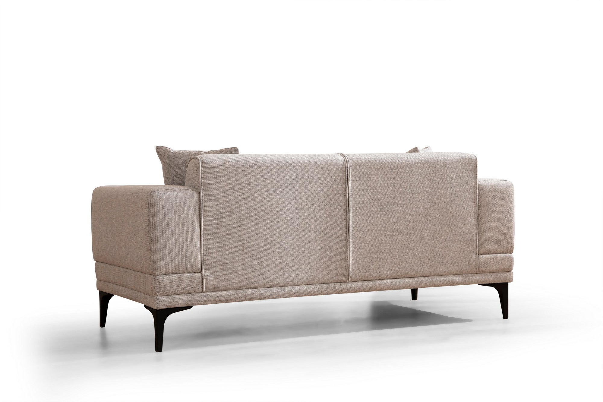 Sofá elegante de 2 lugares, cru, 170 x 85 x 77 cm | Estrutura em madeira de faia e aglomerado, 100% poliéster, almofadas de espuma macia | Fácil manutenção, design moderno para sala de estar