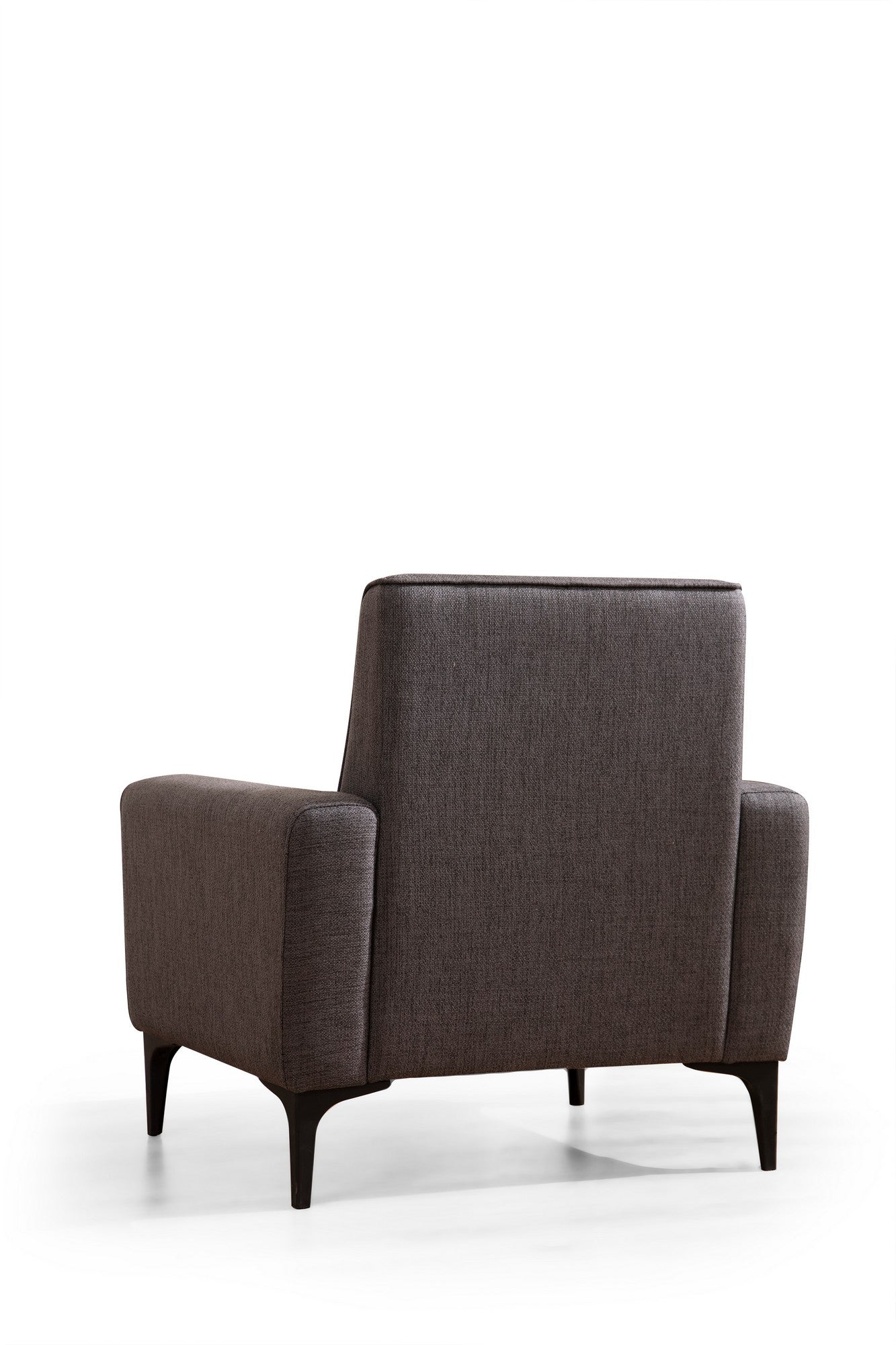 Sofá elegante de 1 lugar, cinza escuro, 90 x 85 x 77 cm | Estrutura em madeira de faia e aglomerado, tecido 100% poliéster | Almofadas de espuma macia, design de fácil manutenção
