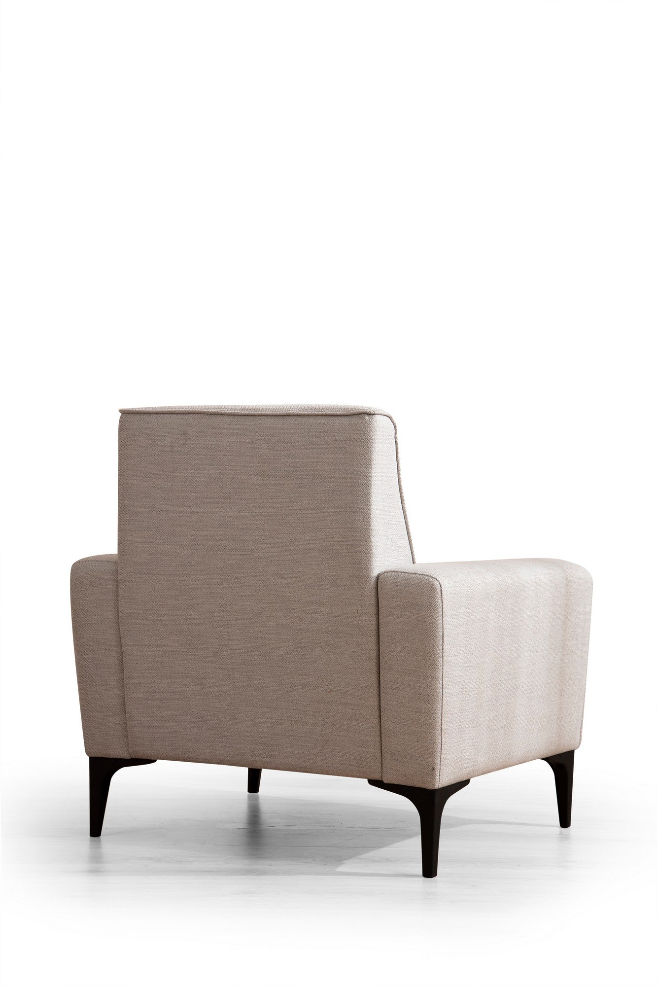 Sofá elegante de 1 lugar, cru, 90 x 85 x 77 cm | Estrutura em madeira de faia e aglomerado, tecido 100% poliéster | Almofadas de espuma macia, design fácil de limpar, conforto moderno