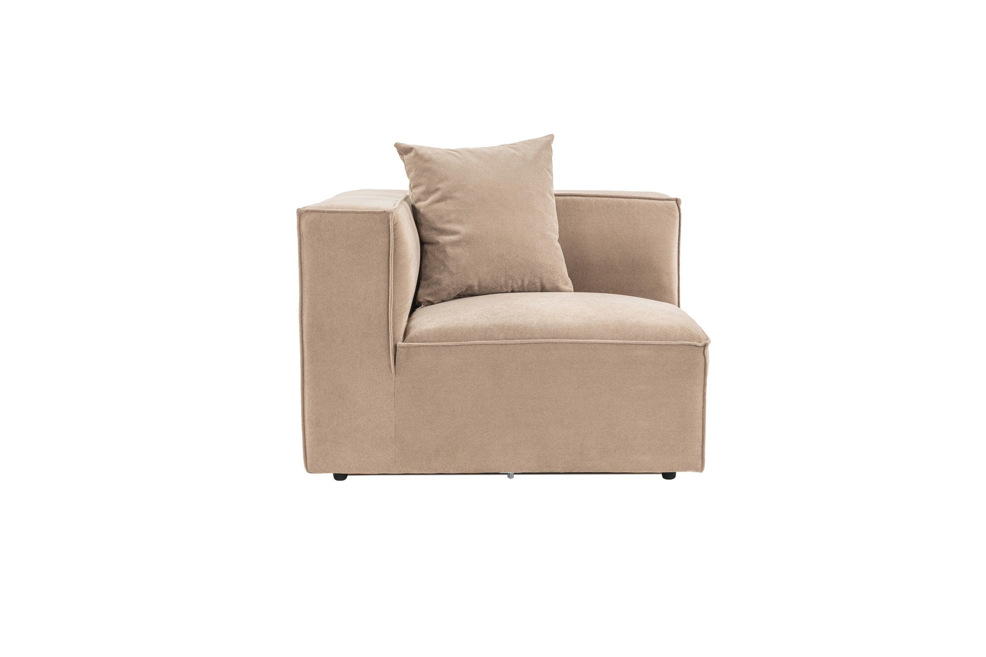Sofá Cappuccino de 1 lugar, 95 x 65 x 95 cm | Estrutura 100% madeira de carpa, tecido 100% linho, espuma 32 DNS | Elegante e confortável para espaços de convivência modernos