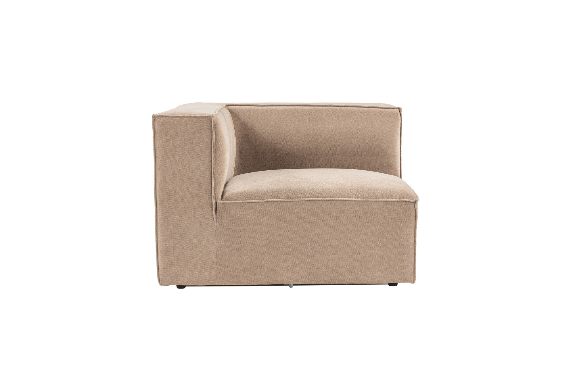 Sofá Cappuccino de 1 lugar, 95 x 65 x 95 cm | Estrutura 100% madeira de carpa, tecido 100% linho, espuma 32 DNS | Elegante e confortável para espaços de convivência modernos