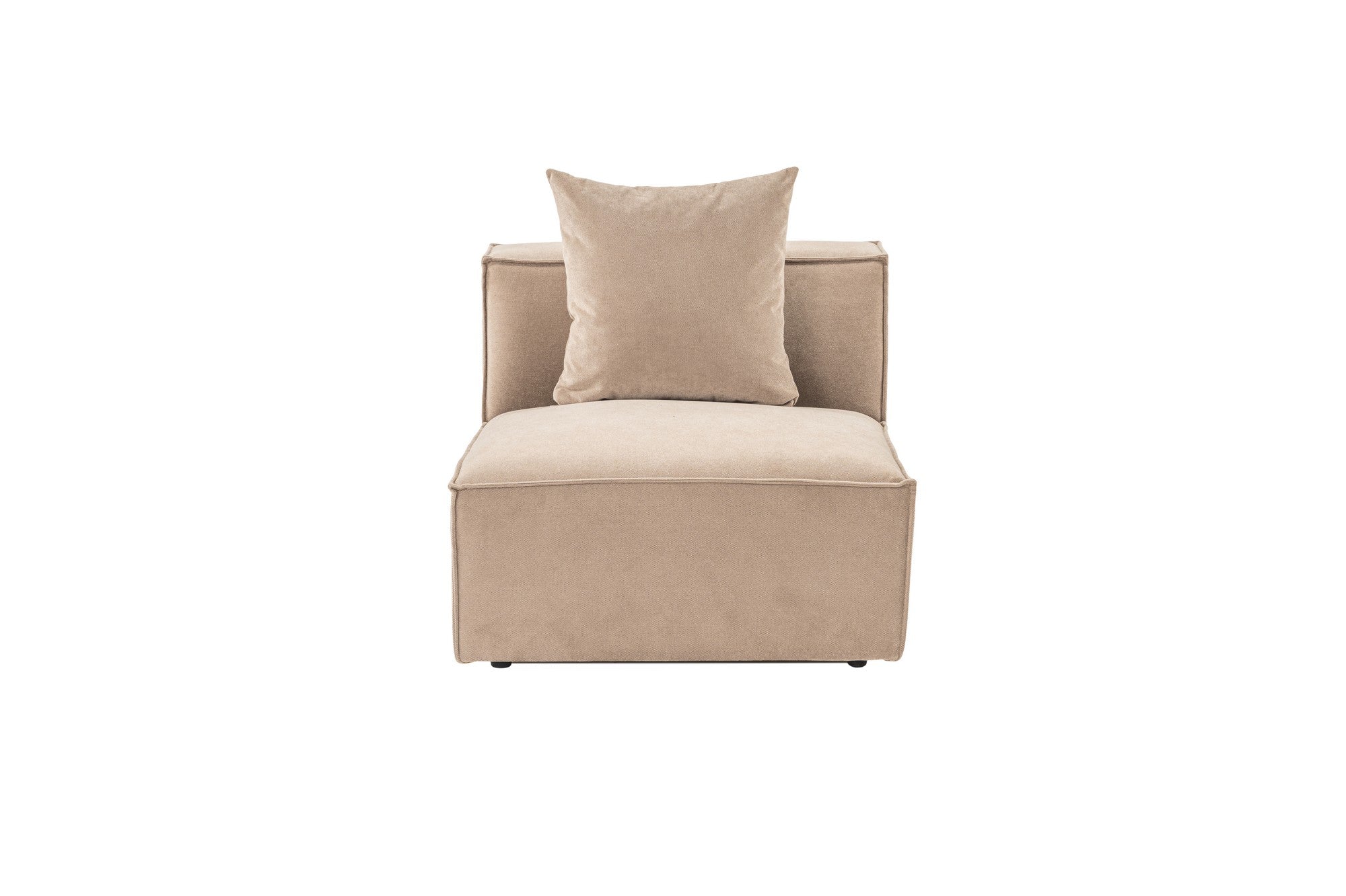 Sofá Cappuccino de 1 lugar, 80 x 95 x 65 cm | Estrutura 100% madeira de carpa, tecido 100% linho, espuma 32 DNS | Elegante e confortável para espaços de convivência modernos