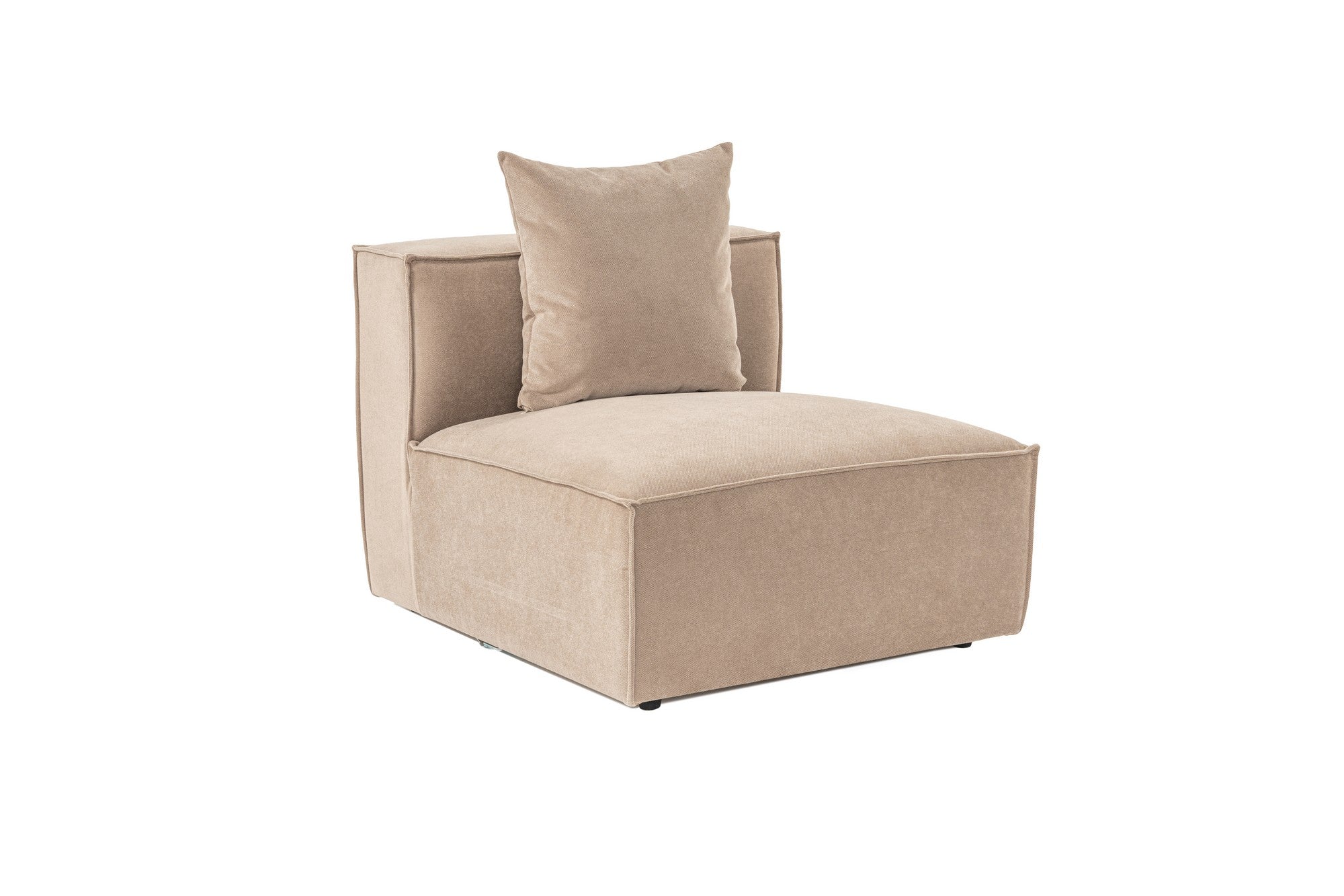 Sofá Cappuccino de 1 lugar, 80 x 95 x 65 cm | Estrutura 100% madeira de carpa, tecido 100% linho, espuma 32 DNS | Elegante e confortável para espaços de convivência modernos