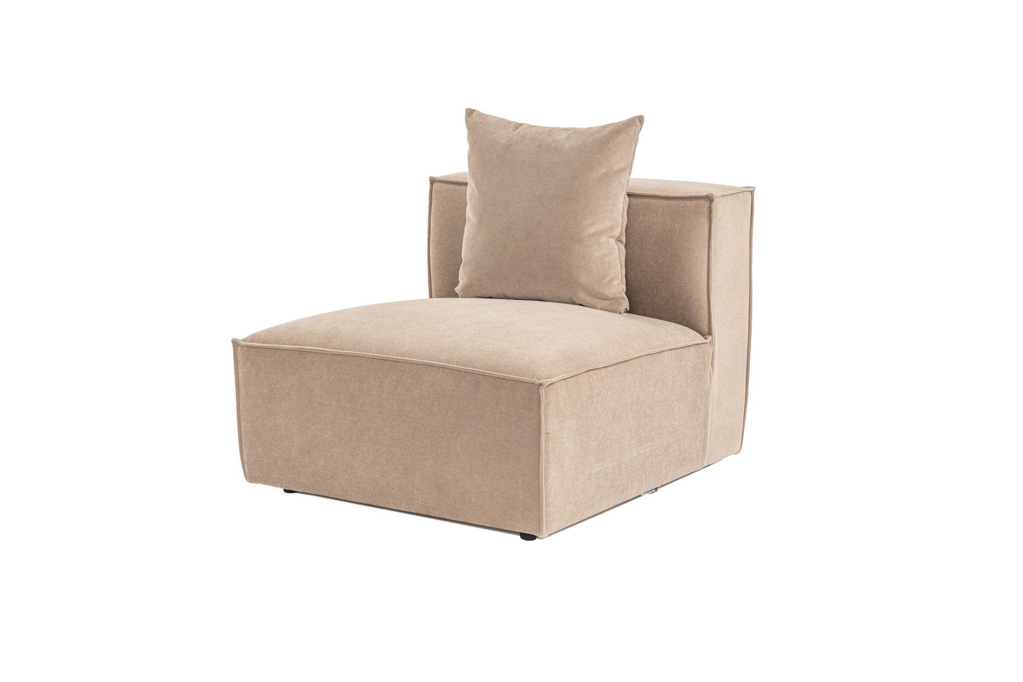 Sofá Cappuccino de 1 lugar, 80 x 95 x 65 cm | Estrutura 100% madeira de carpa, tecido 100% linho, espuma 32 DNS | Elegante e confortável para espaços de convivência modernos