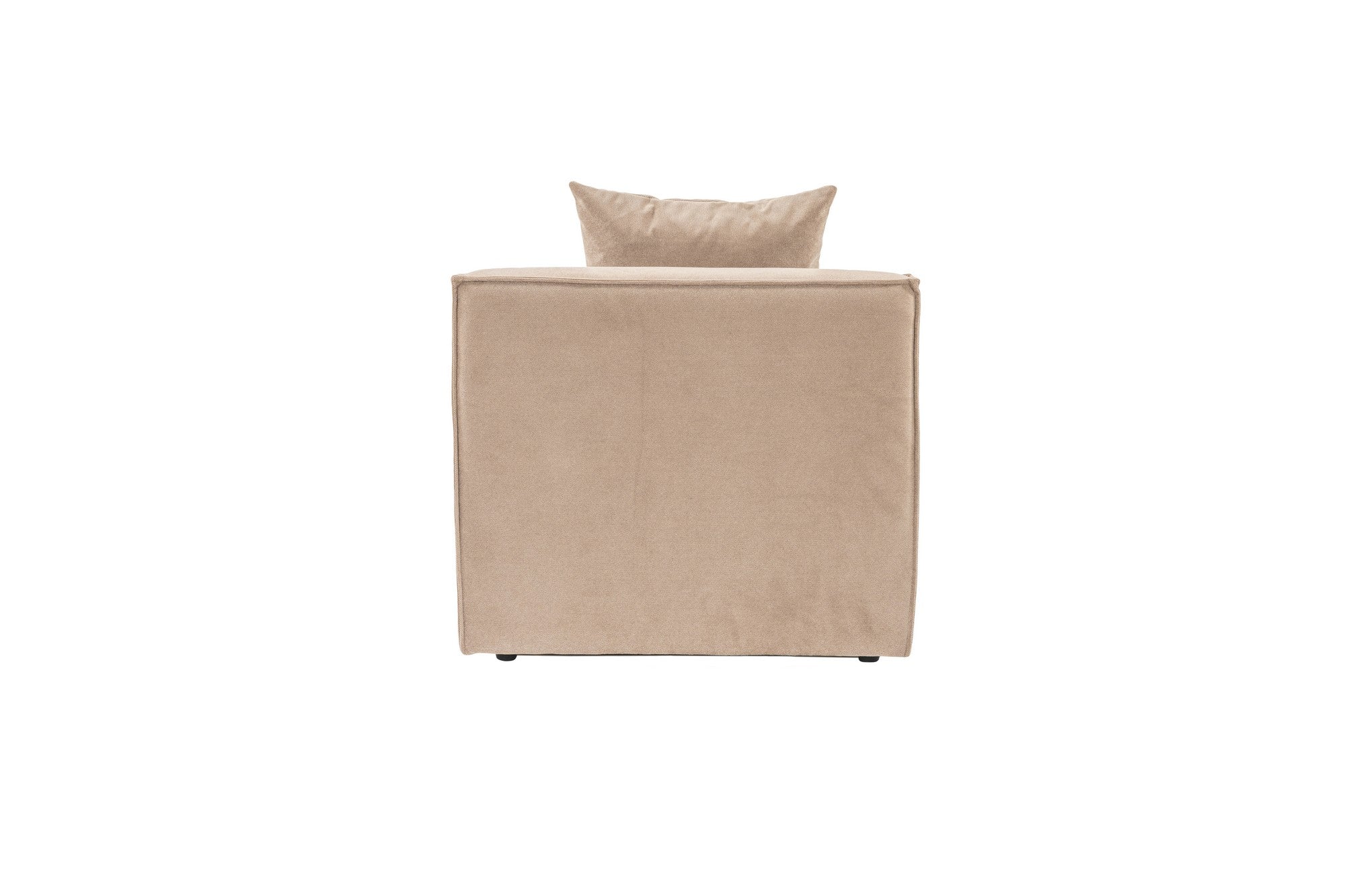 Sofá Cappuccino de 1 lugar, 80 x 95 x 65 cm | Estrutura 100% madeira de carpa, tecido 100% linho, espuma 32 DNS | Elegante e confortável para espaços de convivência modernos
