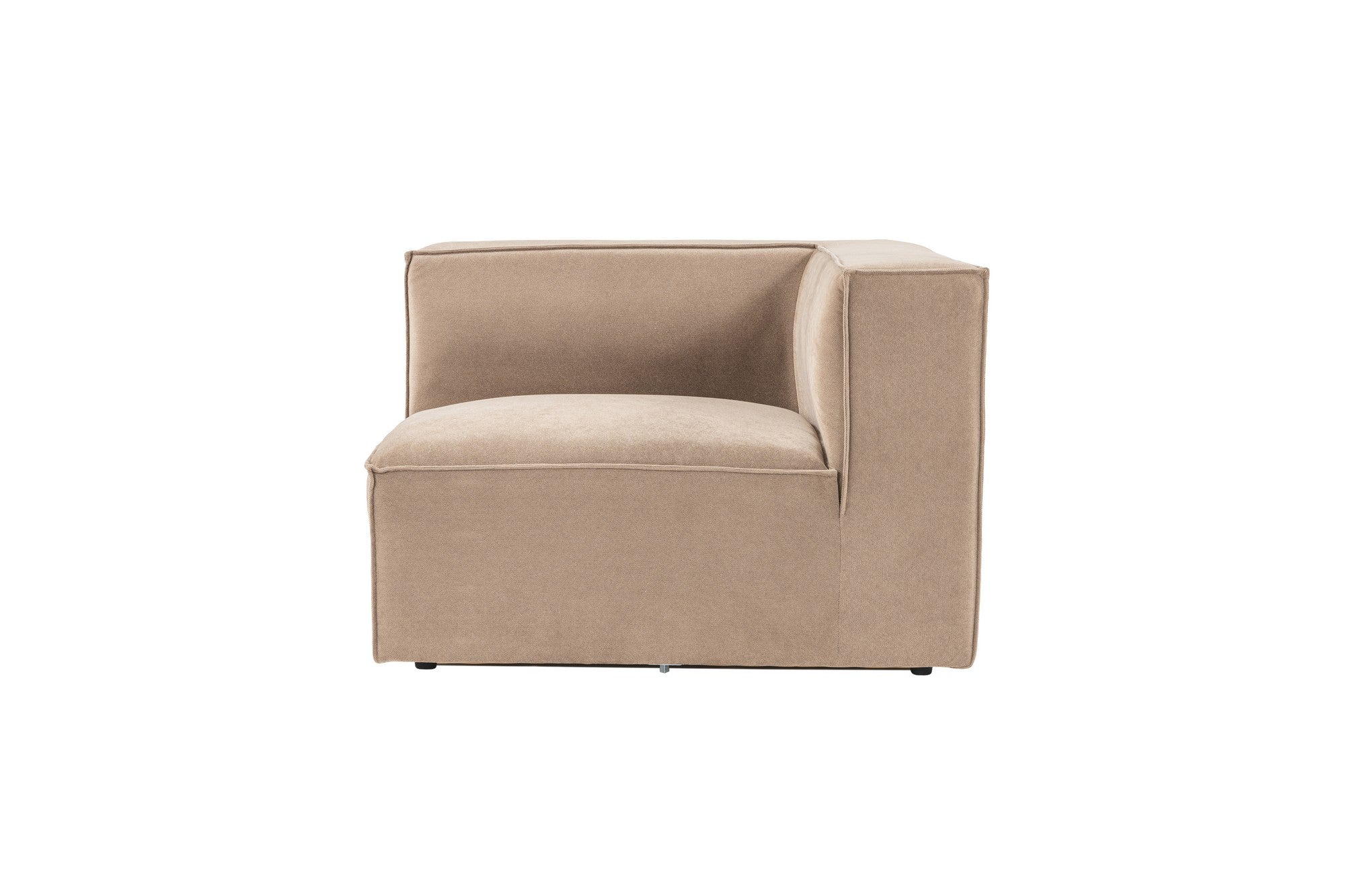 Sofá Cappuccino de 1 lugar, 95 x 65 x 95 cm | Estrutura 100% madeira de carpa, tecido 100% linho, espuma 32 DNS | Elegante e confortável para espaços de convivência modernos