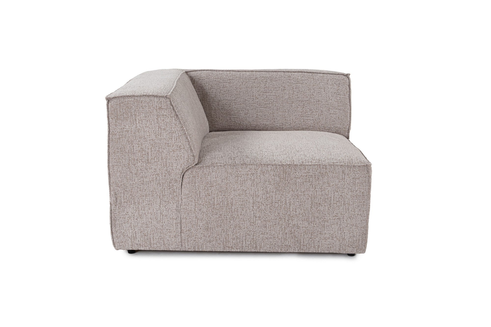 Sofá elegante de 1 lugar, cor mocha, 108 x 108 x 65 cm | Estrutura 100% madeira de carpa, tecido 100% linho, espuma 32 DNS | Elegante e confortável para espaços de convivência modernos