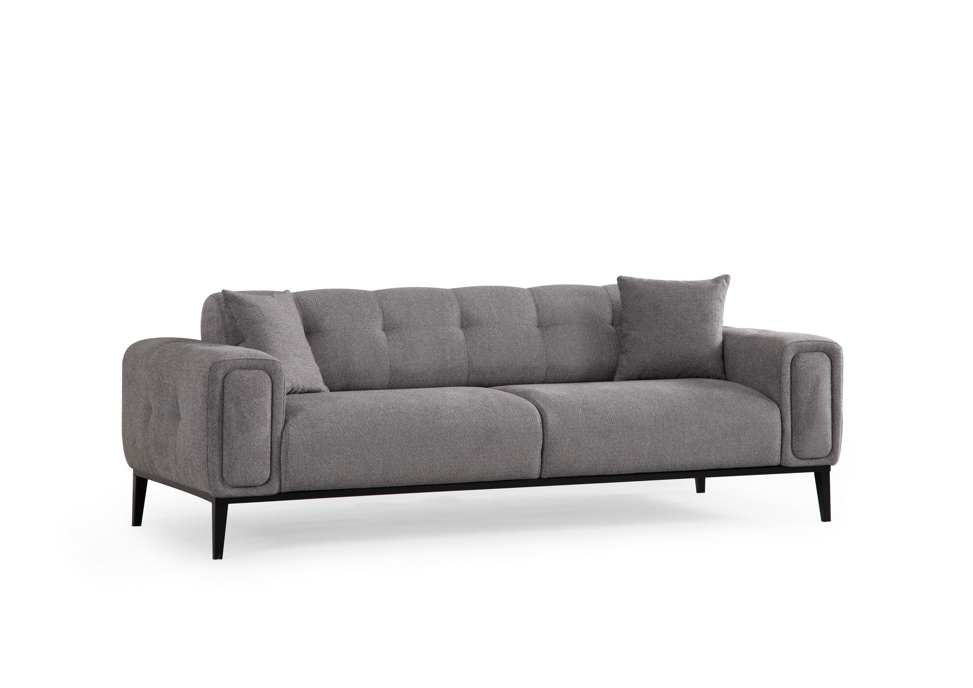 Sofá-cama elegante de 3 lugares, cinza claro, 225 x 92 x 76 cm | Estrutura em madeira de faia, 100% poliéster, mecanismo giratório | Perfeito para espaços modernos
