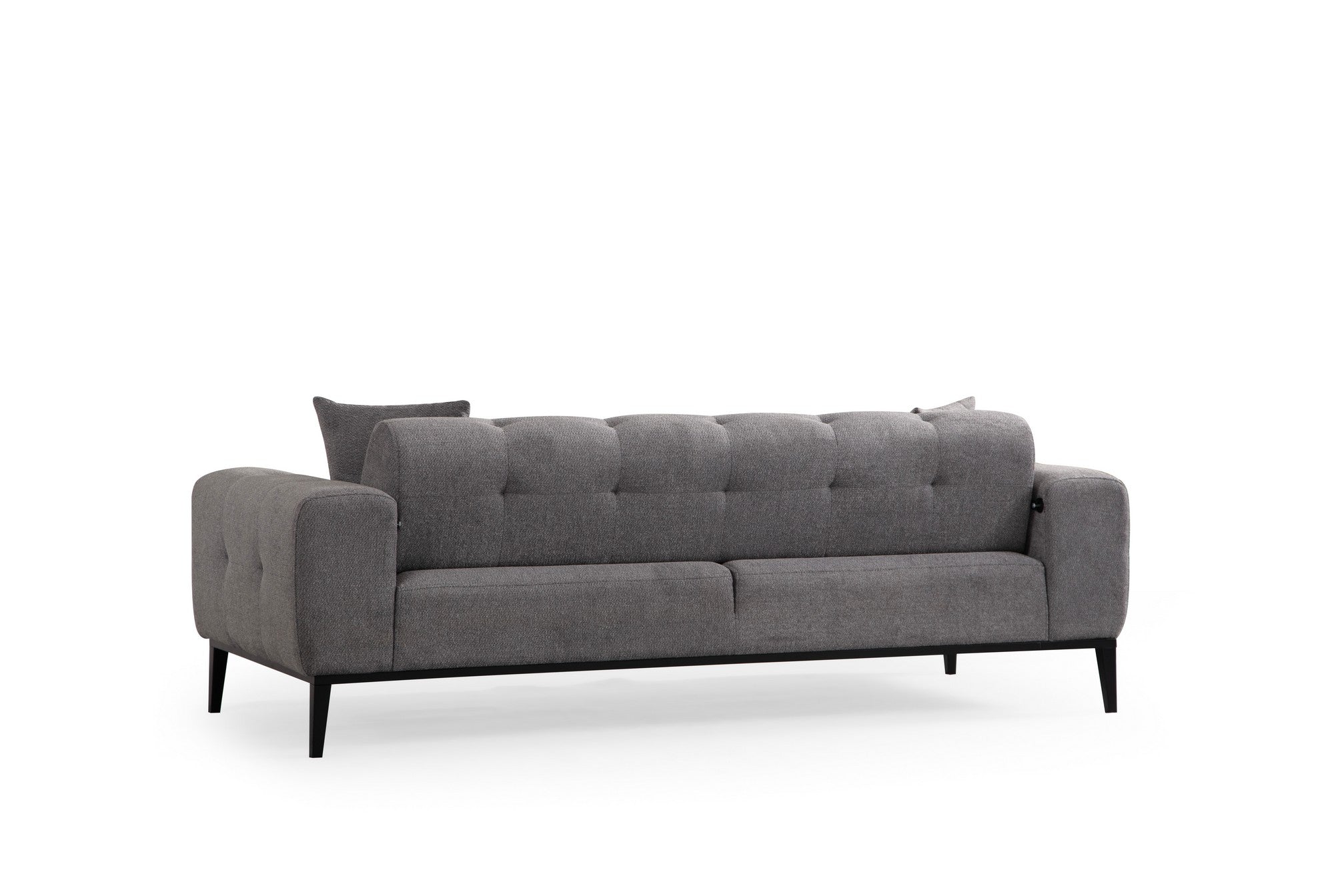 Sofá-cama elegante de 3 lugares, cinza claro, 225 x 92 x 76 cm | Estrutura em madeira de faia, 100% poliéster, mecanismo giratório | Perfeito para espaços modernos
