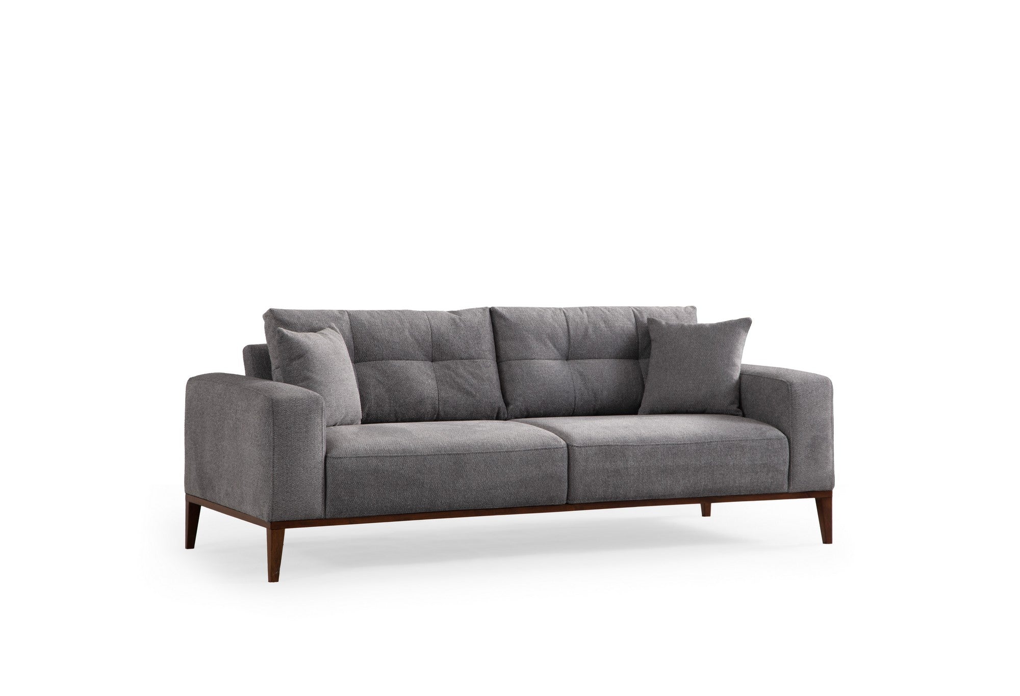 Sofá-cama elegante de 3 lugares, cinza claro, 225 cm | Estrutura em madeira de faia, 100% poliéster, mecanismo giratório nas costas | Perfeito para salas de estar modernas e espaços para hóspedes