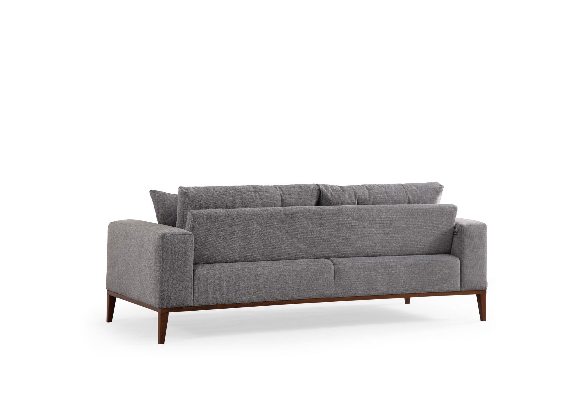 Sofá-cama elegante de 3 lugares, cinza claro, 225 cm | Estrutura em madeira de faia, 100% poliéster, mecanismo giratório nas costas | Perfeito para salas de estar modernas e espaços para hóspedes