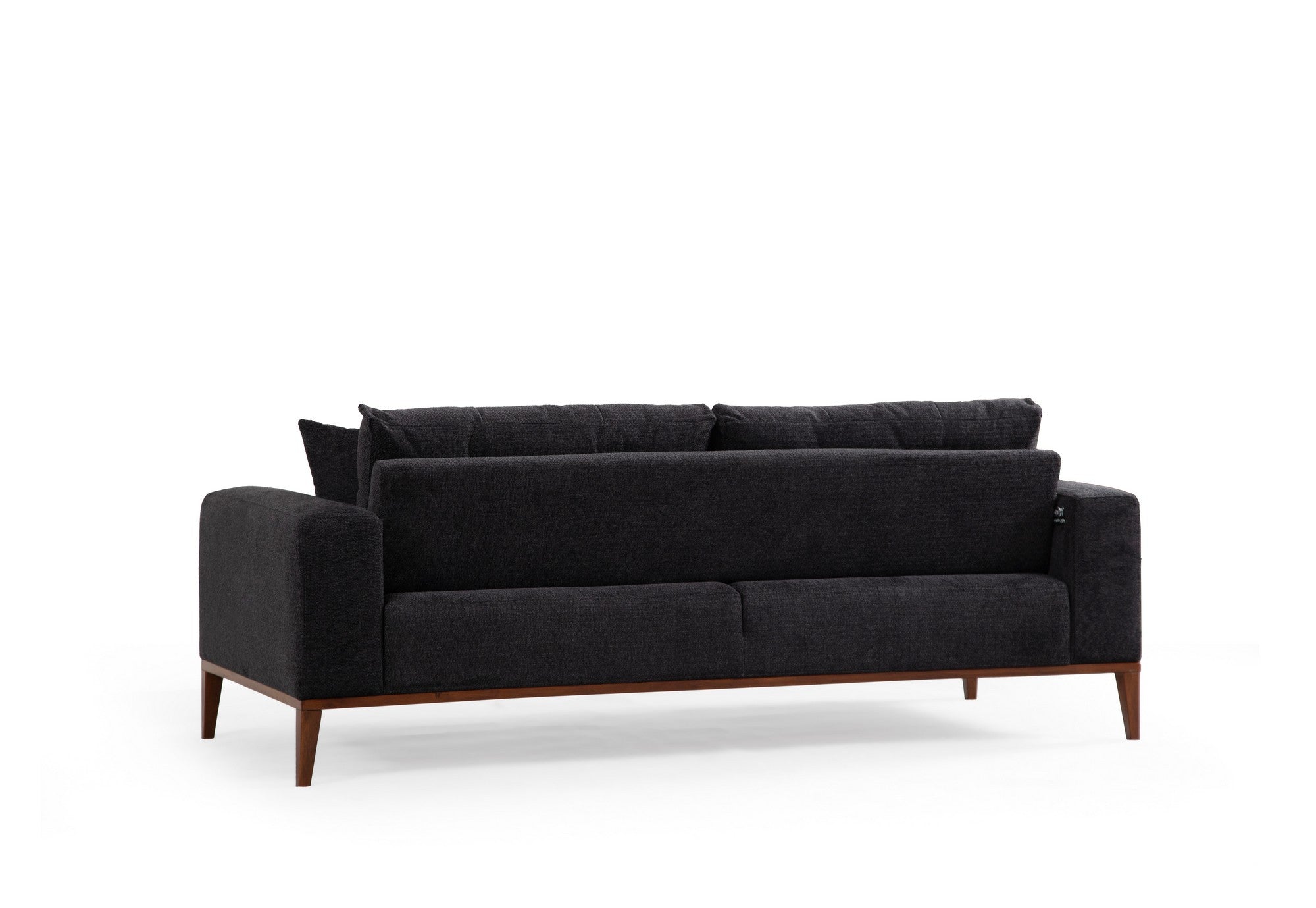 Sofá-cama elegante de 3 lugares, antracite, 225 x 92 x 75 cm | Estrutura em madeira de faia, 100% poliéster, mecanismo giratório para o encosto | Perfeito para espaços modernos
