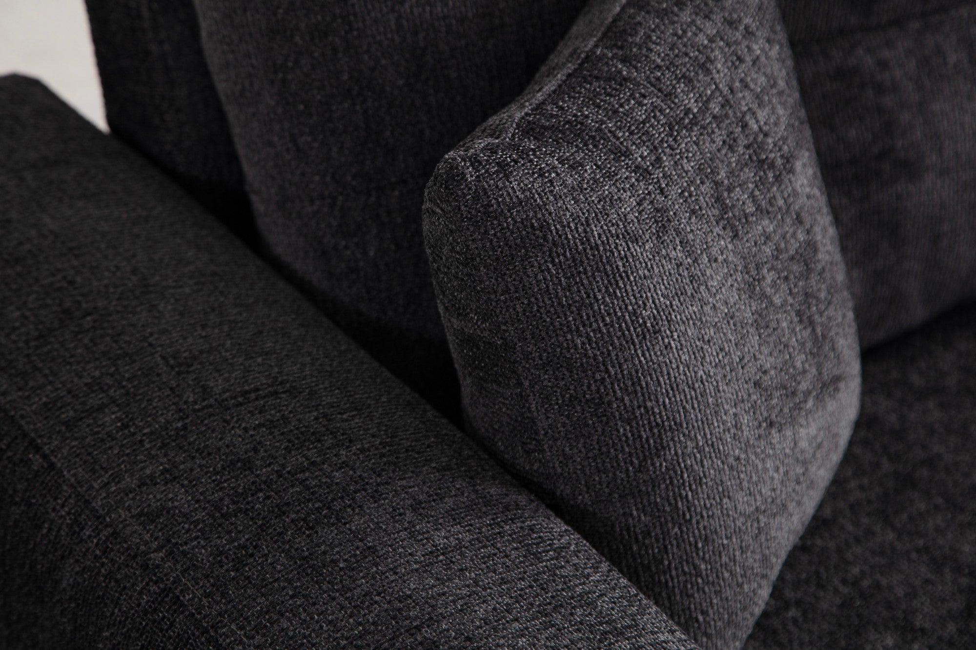 Sofá-cama elegante de 3 lugares, antracite, 225 x 92 x 75 cm | Estrutura em madeira de faia, 100% poliéster, mecanismo giratório para o encosto | Perfeito para espaços modernos