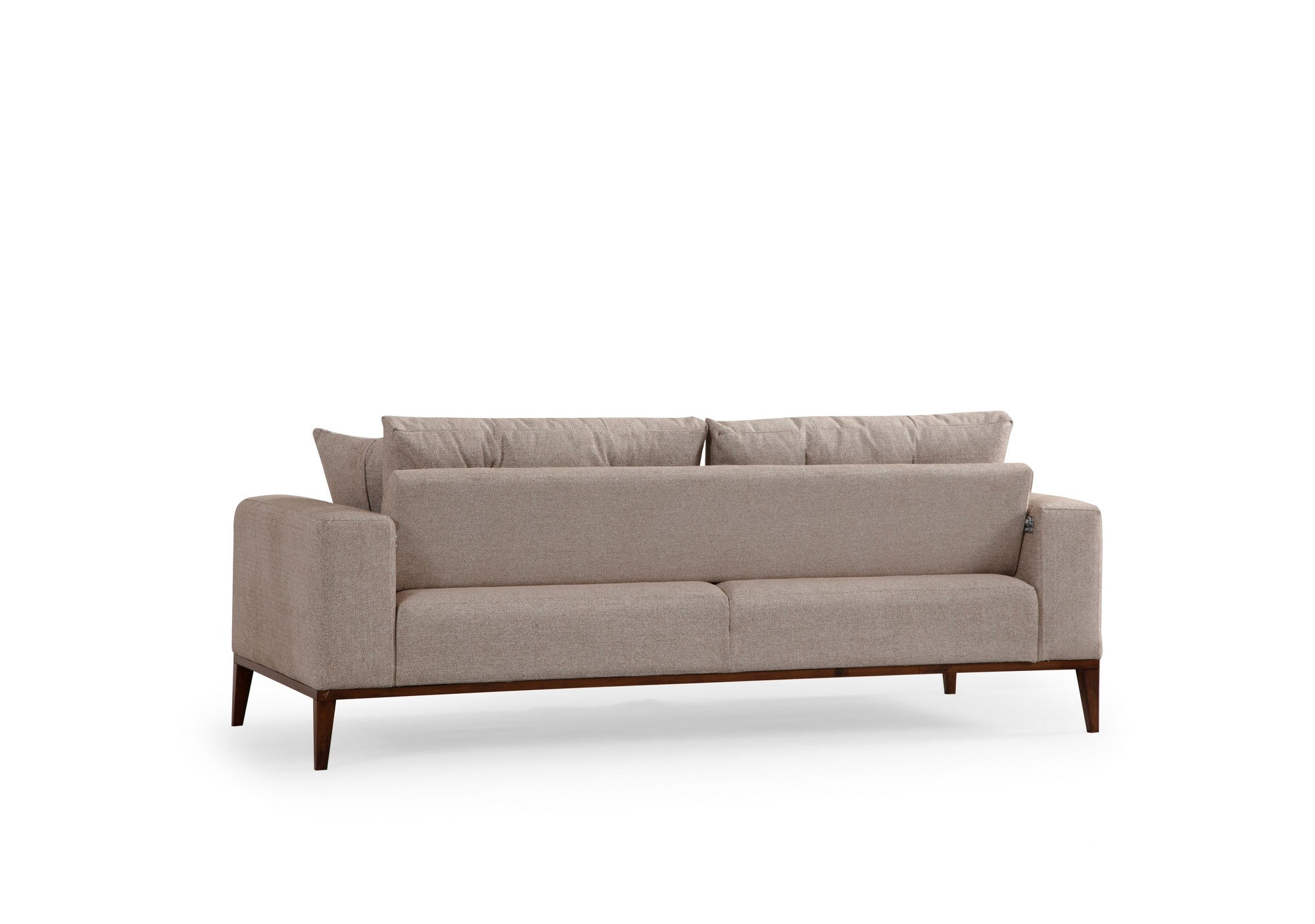Sofá-cama elegante de 3 lugares, bege, 225 x 92 x 75 cm | Estrutura em madeira de faia, 100% poliéster, mecanismo giratório, tecido lavável a seco, design elegante