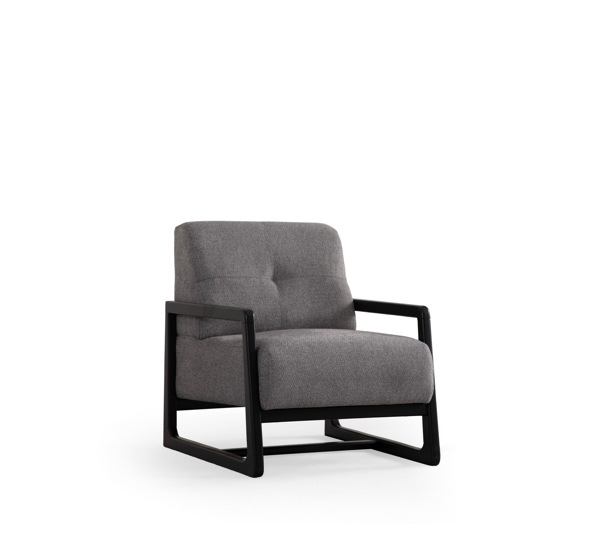 Poltrona Elegante, Cinza Claro, 67 x 80 x 77 cm | Estrutura em madeira de faia e aglomerado, 100% poliéster, almofada de espuma macia | Elegante e confortável para sala de estar