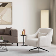 Poltrona Elegante, Branca, 80 x 95 x 88 cm | Estrutura em madeira de faia e aglomerado, 100% poliéster, tecido lavável a seco | Espuma macia e almofada de encosto portátil