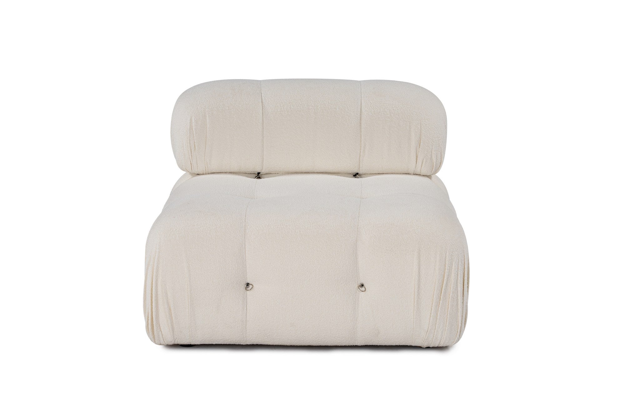 Sofá elegante de 1 lugar, branco, 95 x 95 x 75 cm | Estrutura em madeira de faia e aglomerado, 100% poliéster, encosto removível, personalizável | Perfeito para espaços modernos