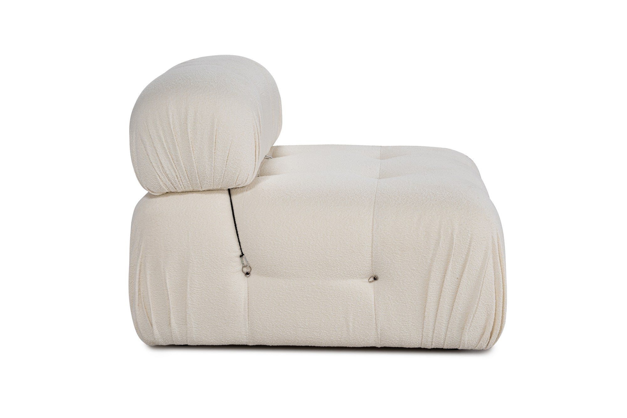 Sofá elegante de 1 lugar, branco, 95 x 95 x 75 cm | Estrutura em madeira de faia e aglomerado, 100% poliéster, encosto removível, personalizável | Perfeito para espaços modernos