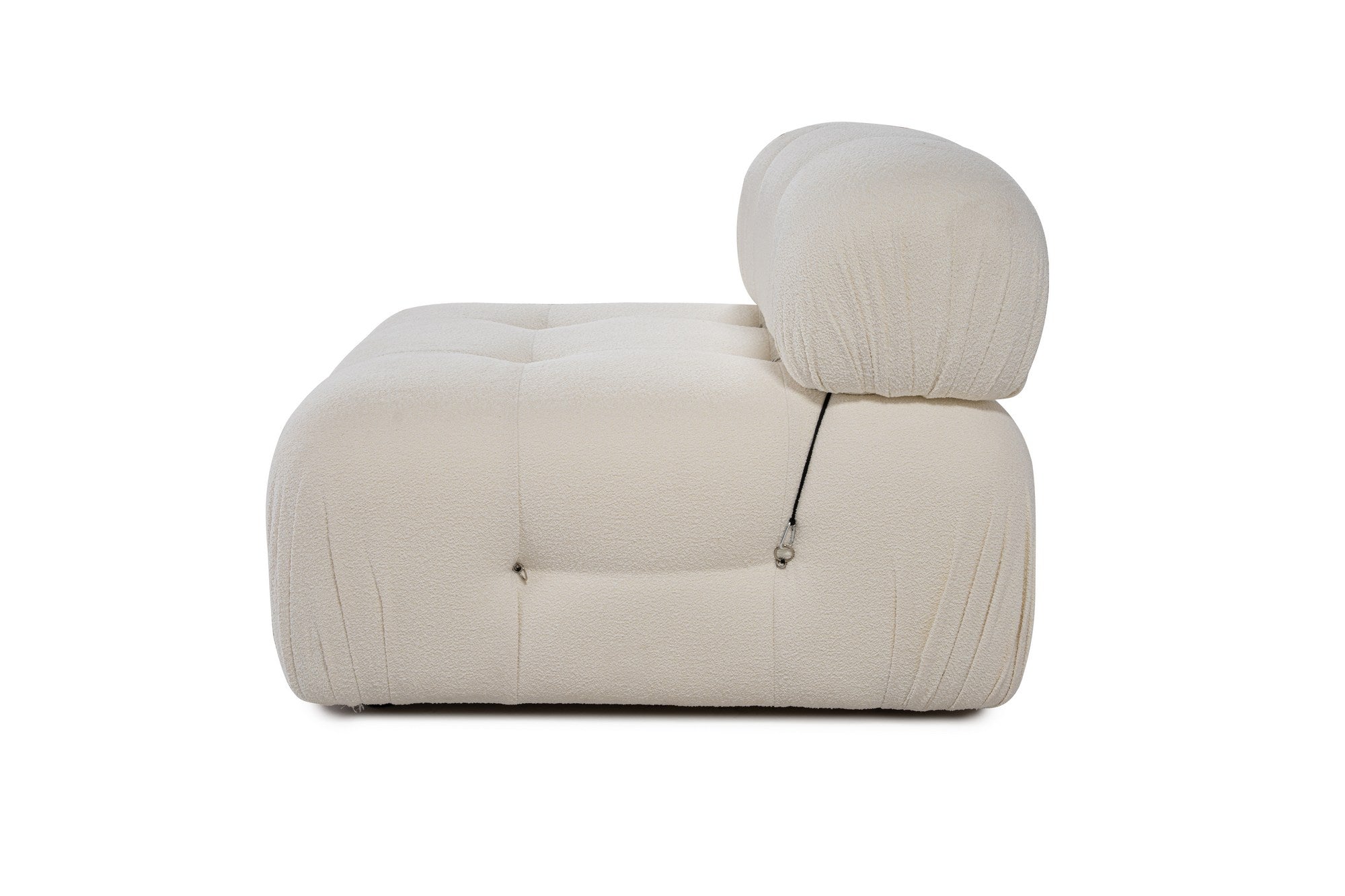 Sofá elegante de 1 lugar, branco, 95 x 95 x 75 cm | Estrutura em madeira de faia e aglomerado, 100% poliéster, encosto removível, personalizável | Perfeito para espaços modernos