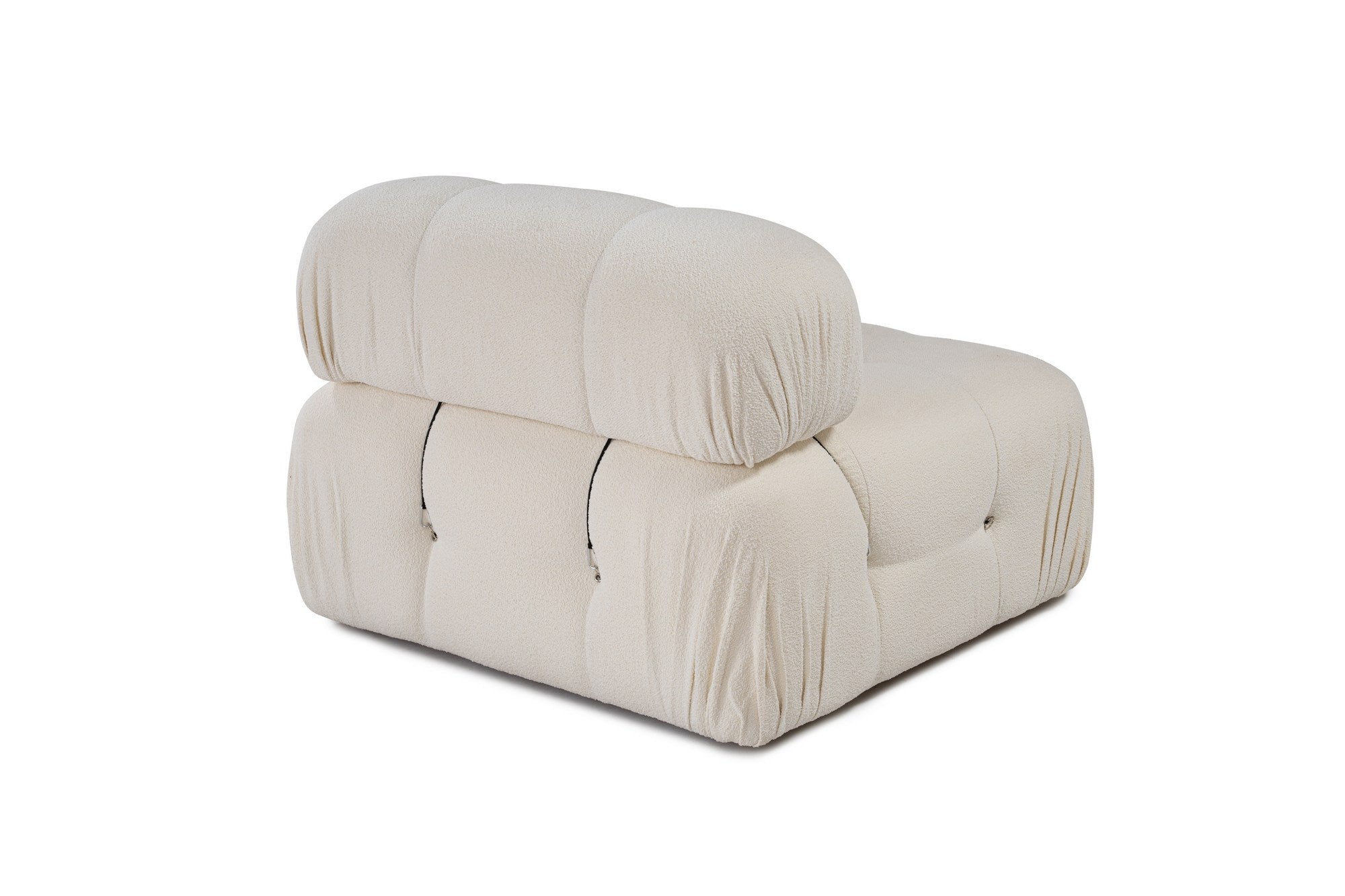 Sofá elegante de 1 lugar, branco, 95 x 95 x 75 cm | Estrutura em madeira de faia e aglomerado, 100% poliéster, encosto removível, personalizável | Perfeito para espaços modernos