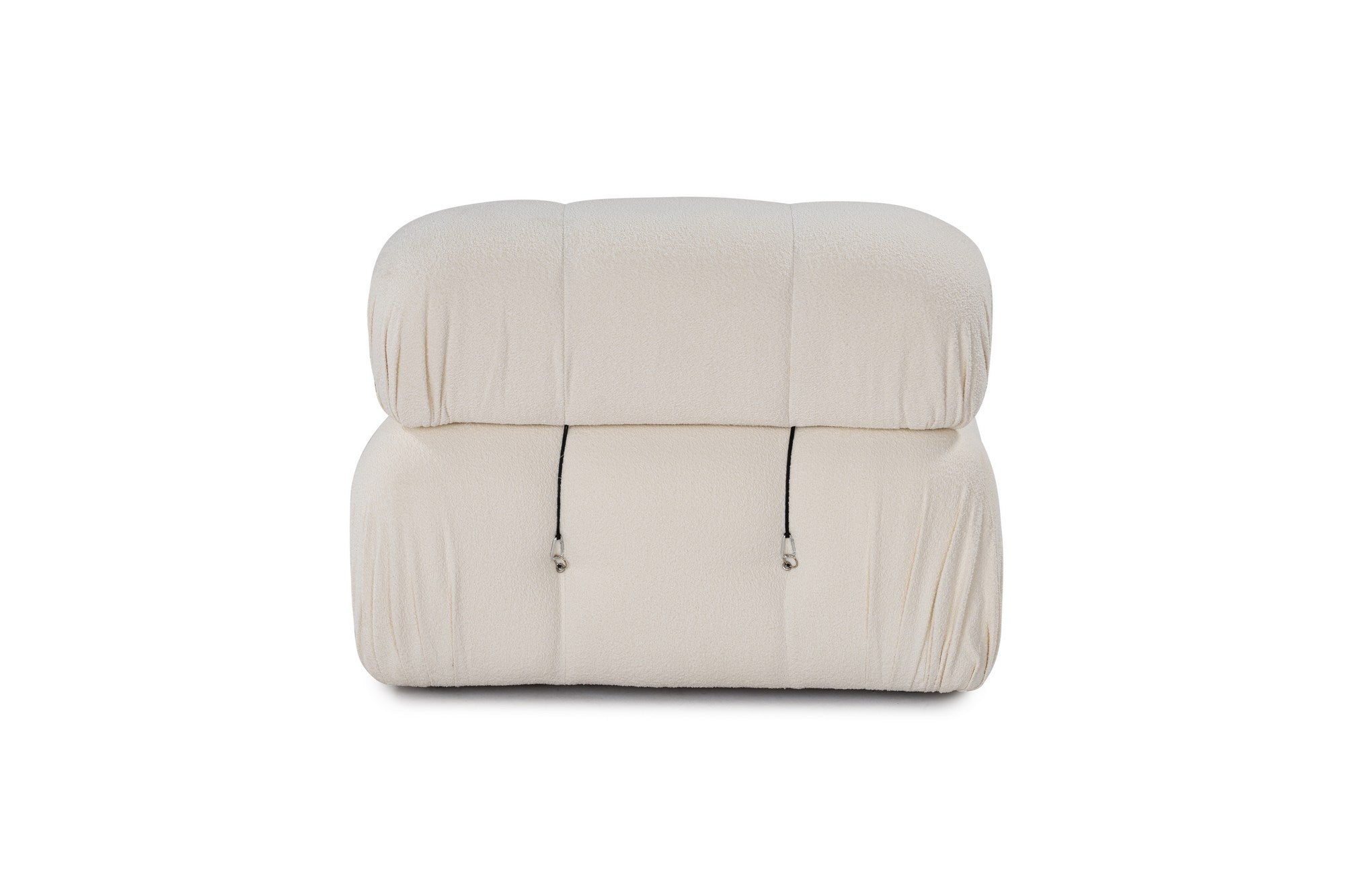 Sofá elegante de 1 lugar, branco, 95 x 95 x 75 cm | Estrutura em madeira de faia e aglomerado, 100% poliéster, encosto removível, personalizável | Perfeito para espaços modernos