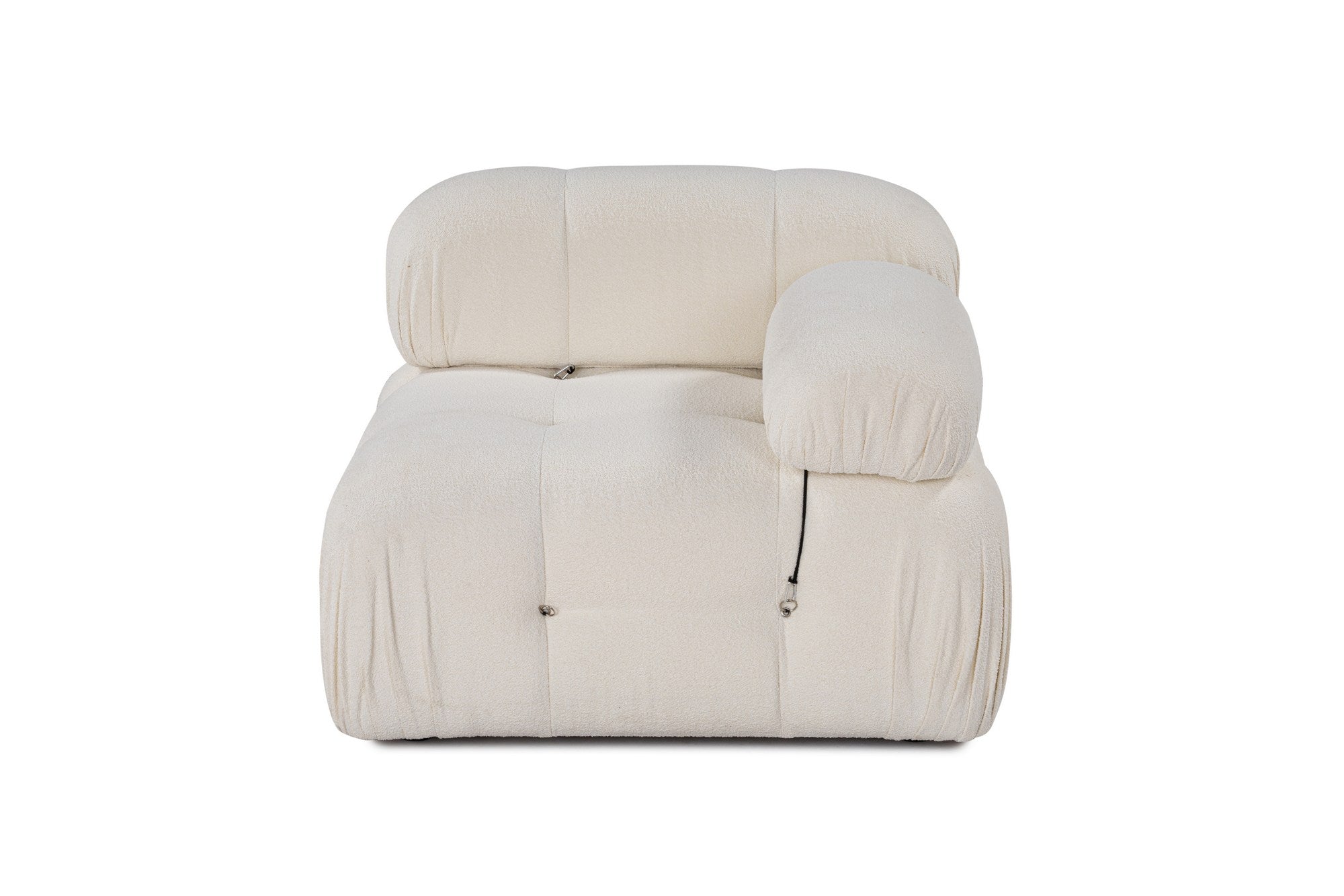 Sofá elegante de 1 lugar, branco, 95 x 95 x 75 cm | Estrutura em madeira de faia e aglomerado, 100% poliéster, encosto e braço removíveis | Design moderno e personalizável