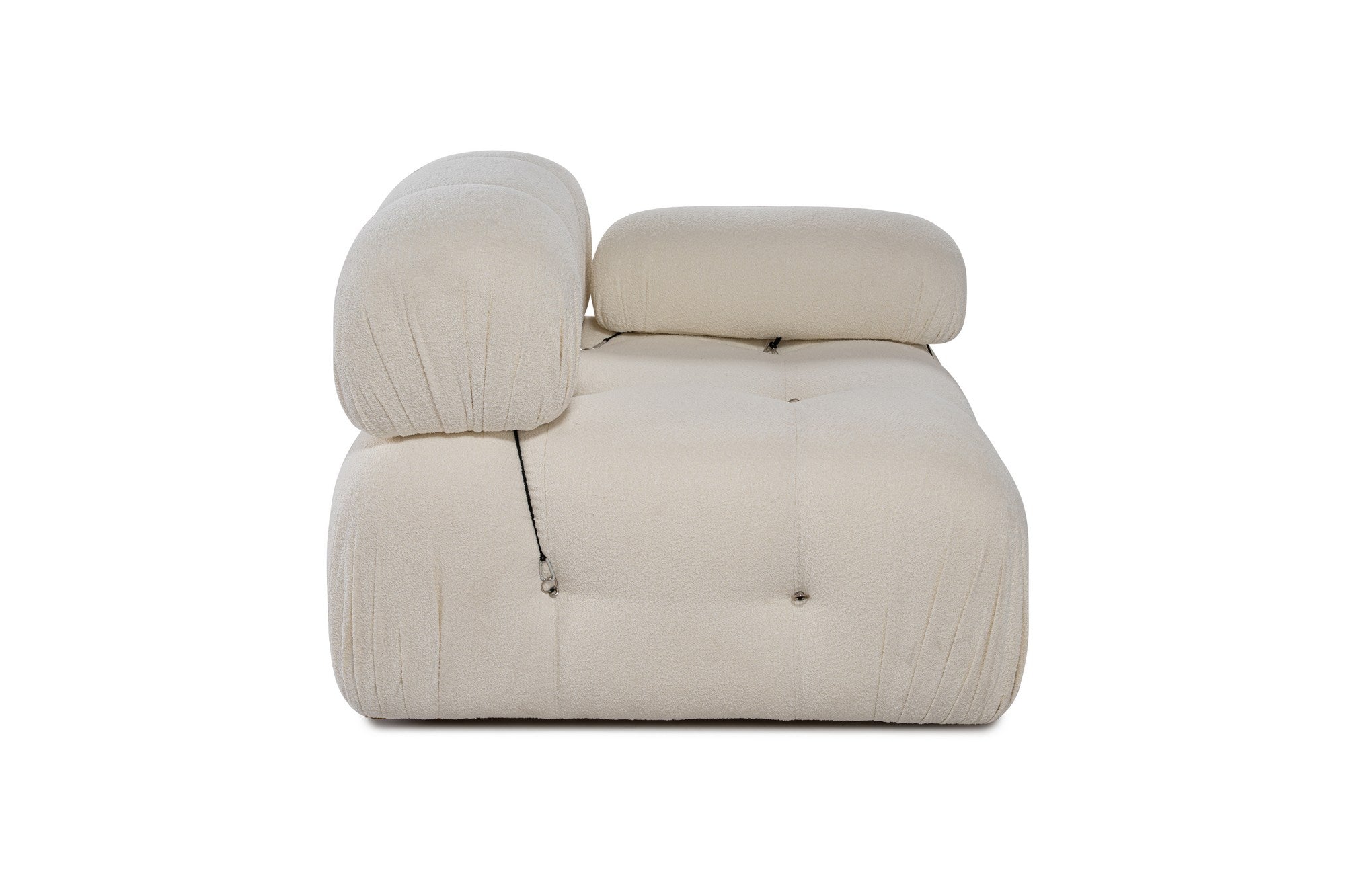 Sofá elegante de 1 lugar, branco, 95 x 95 x 75 cm | Estrutura em madeira de faia e aglomerado, 100% poliéster, encosto e braço removíveis | Design moderno e personalizável